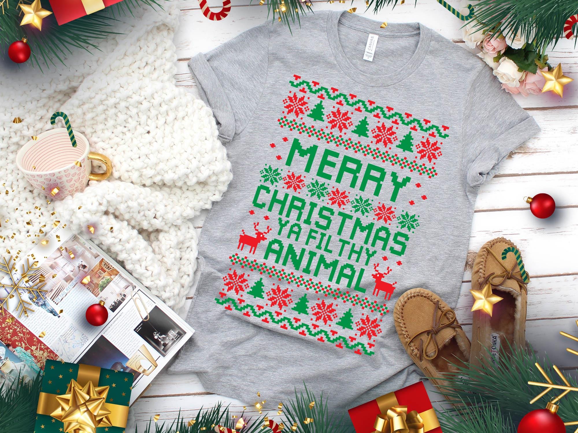 il_2000xN.6458581806_kt2s-1.jpg Ya Filthy Animal Merry Christmas Sweatshirt, Christmas Movie Merry Shirt, Christmas Movie Hoodie Saying Gift, Xmas Sweatshirt, Filthy Animal