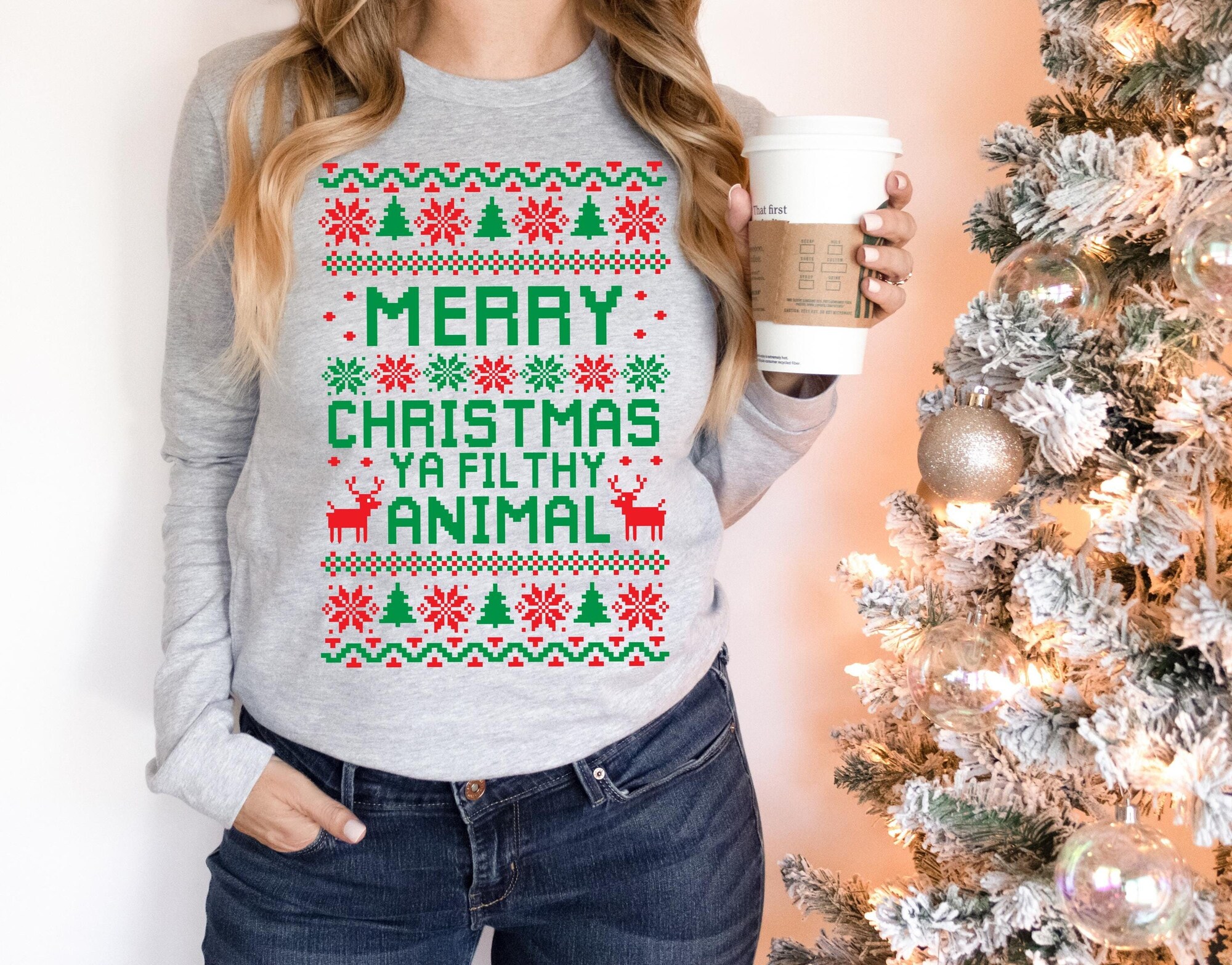 Ya Filthy Animal Merry Christmas Sweatshirt, Christmas Movie Merry Shirt, Christmas Movie Hoodie Saying Gift, Xmas Sweatshirt, Filthy Animal