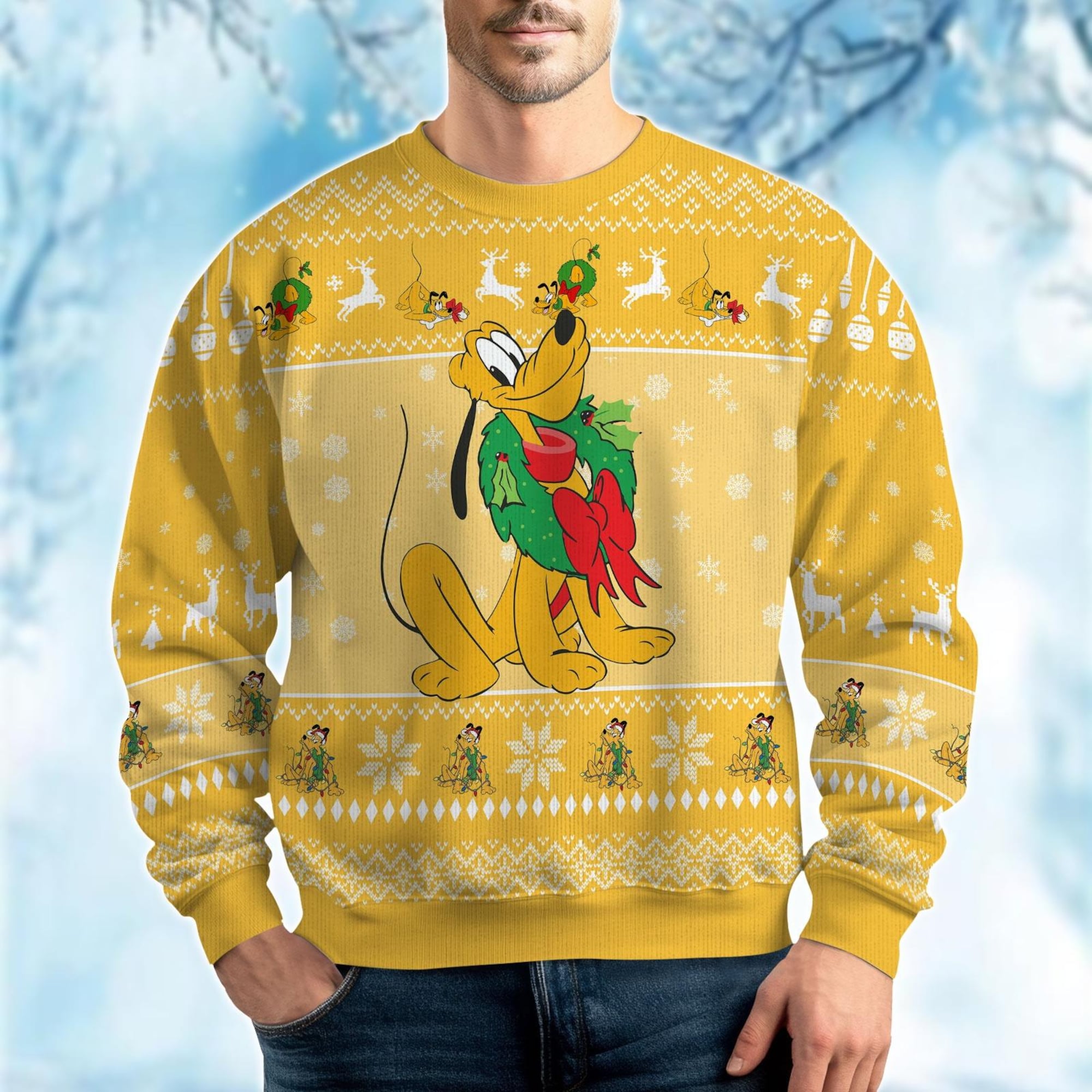 Pluto Disney Santa Ugly Sweater, Mickey Friends Christmas Sweater, Disney Trip Xmas Sweater, Pluto Dog Sweater, Magic Kingdom Gift