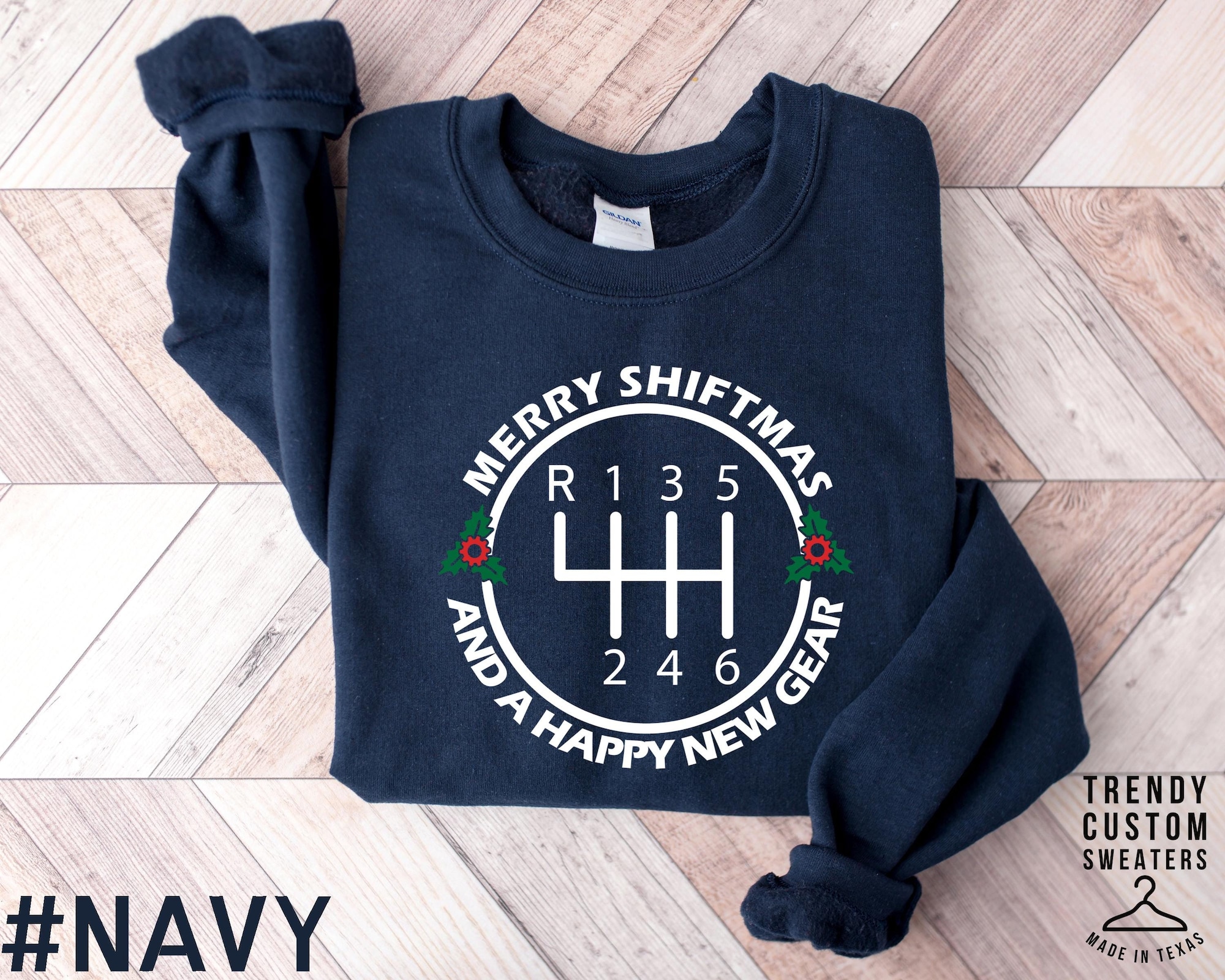 Merry Shiftmas Sweatshirt,Happy New Gear Shirt,Funny Christmas Sweatshirt,Gift For Car Geek,Mechanic Dad Christmas Shirt,Christmas Car Shirt