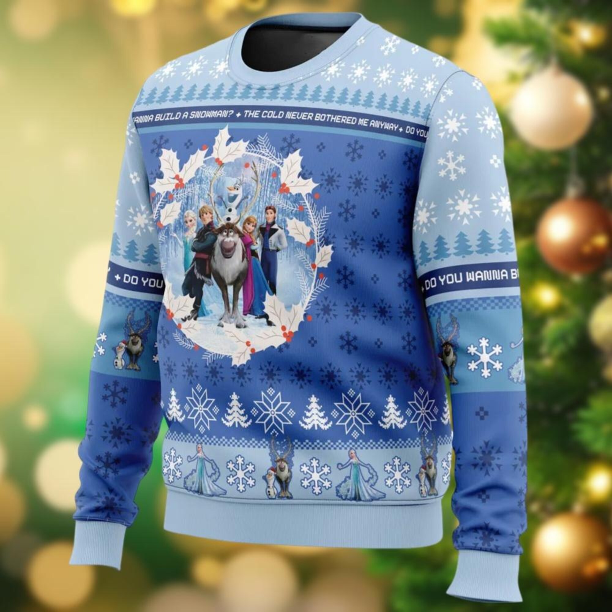il_2000xN.6465895317_lyhh.jpg Frozen Ugly Christmas Sweater, Elsa Anna Olaf Snowman Kristoff Hans Xmas Sweater, Disney Movie Sweater Family, Cartoon Holiday Sweater