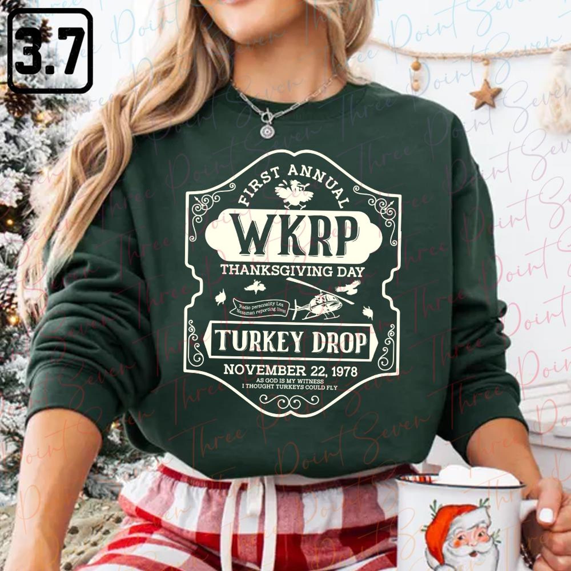 Vintage Turkey Drop WKRP Sweatshirt, First Annual WKRP Thanksgiving Day Sweatshirt TH0104