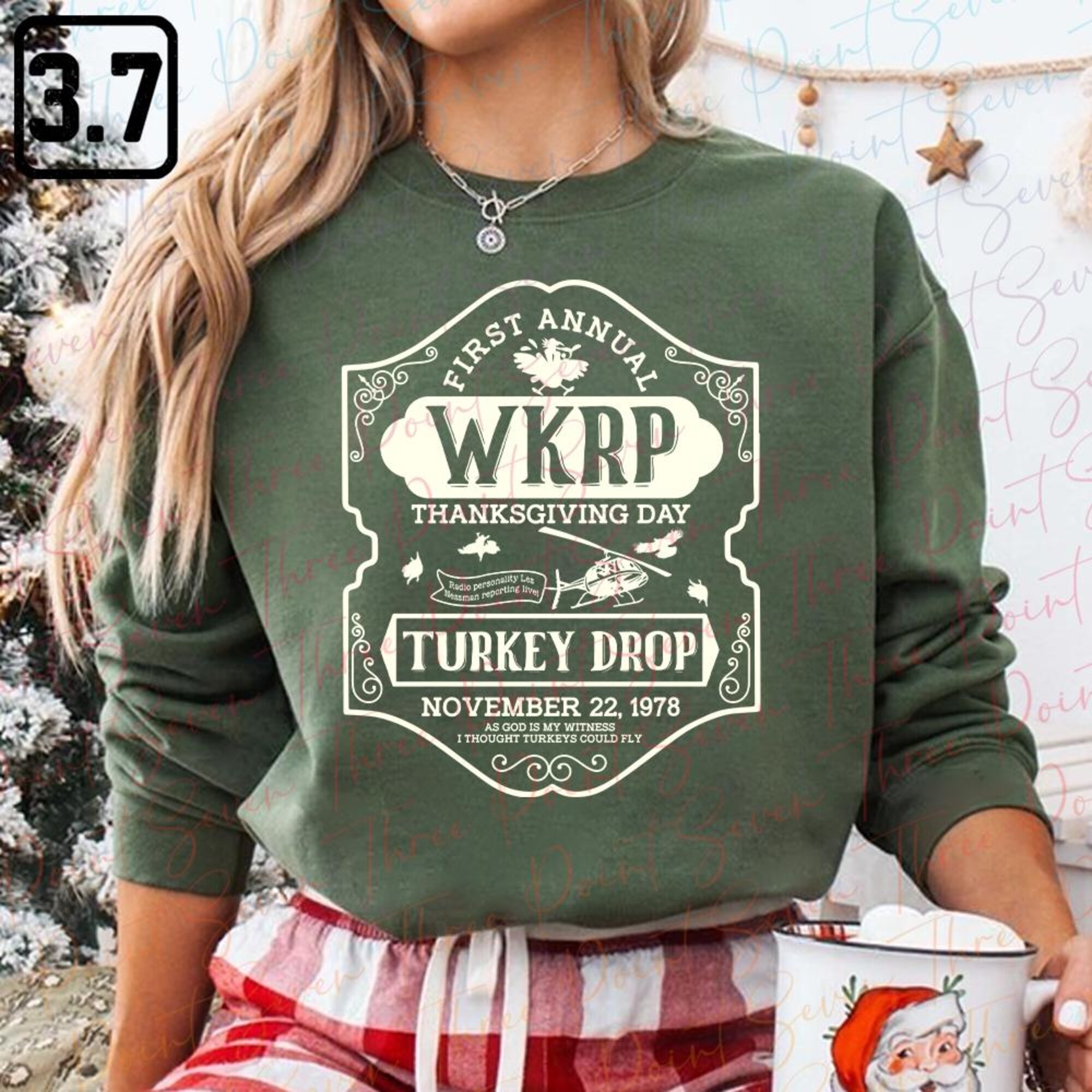 il_2000xN.6468004204_ohur-1.jpg Vintage Turkey Drop WKRP Sweatshirt, First Annual WKRP Thanksgiving Day Sweatshirt TH0104