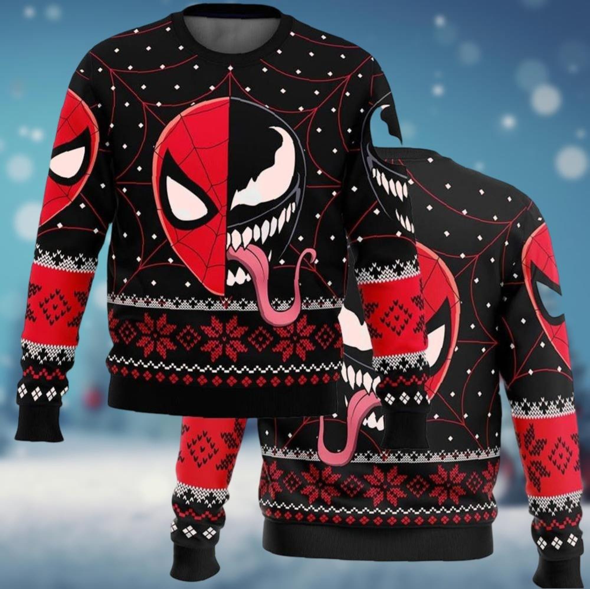 Venom Ugly Sweater, Spider-Man Christmas Sweater, Superhero Movie Sweater, Ugly Xmas Sweater, Gift For Women Men Kid, Spider Sweater