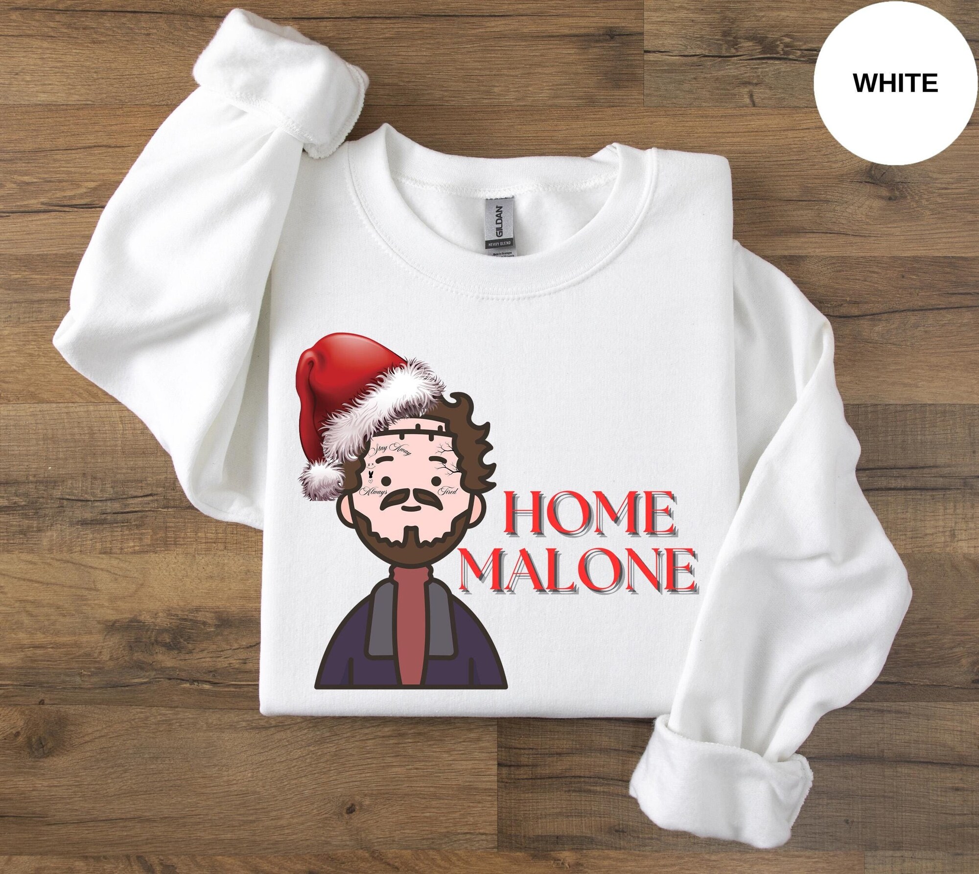 Home Malone Sweatshirt, Ugly Christmas Sweatshirt, Home Alone Sweatshirt, Ghost Malone Shirt, Funny Christmas Shirt, Rockstar Christmas Tee