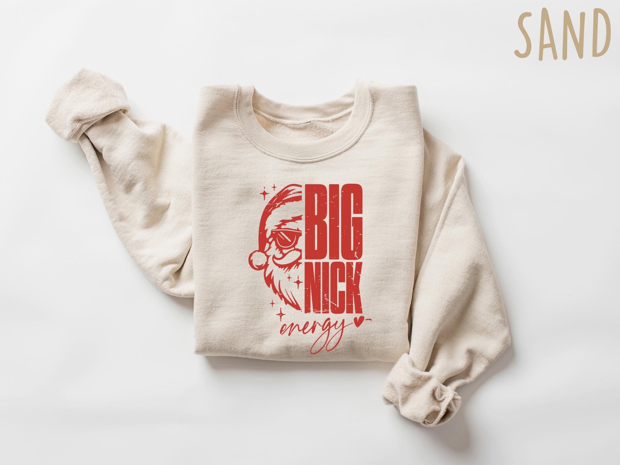 Big Nick Energy Christmas Sweatshirt, Men Funny Santa Christmas Sweatshirt, Funny Holiday Shirt for Men, Funny Santa Hoodie, Christmas Santa