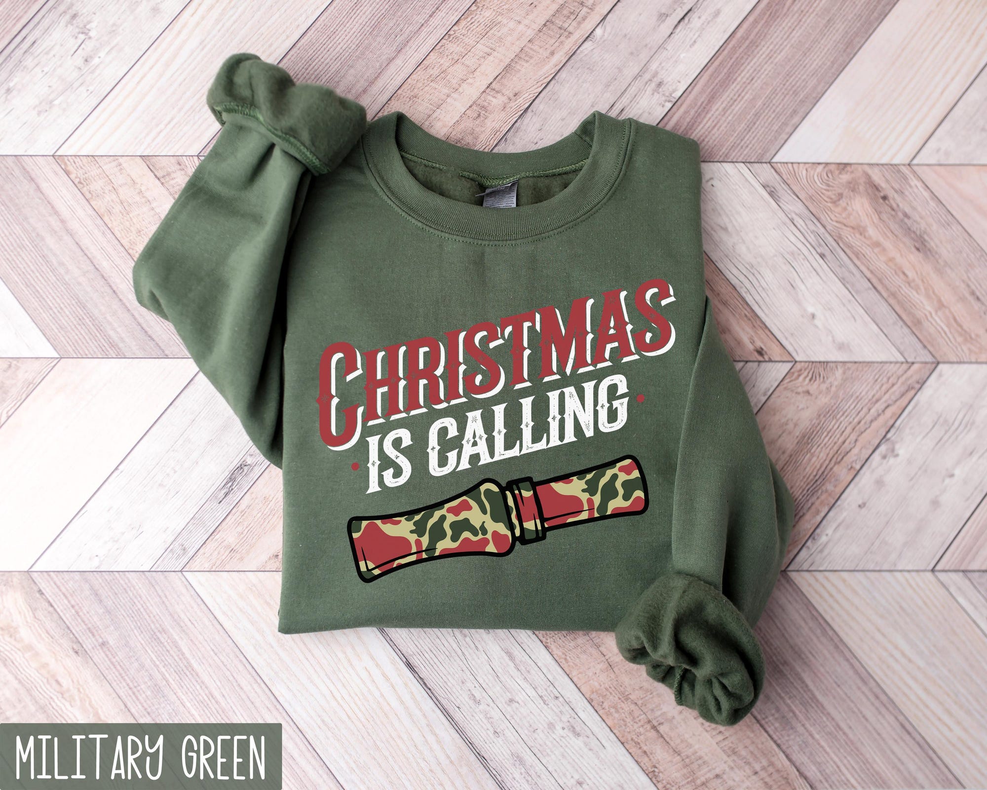 il_2000xN.6472029295_l88y-3.jpg Hunting Christmas Sweatshirt, Christmas Is Calling Shirt, Duck Hunter Holiday Crewneck, Funny Xmas Gift, Duck Hunting Gifts, Hunter Shirt