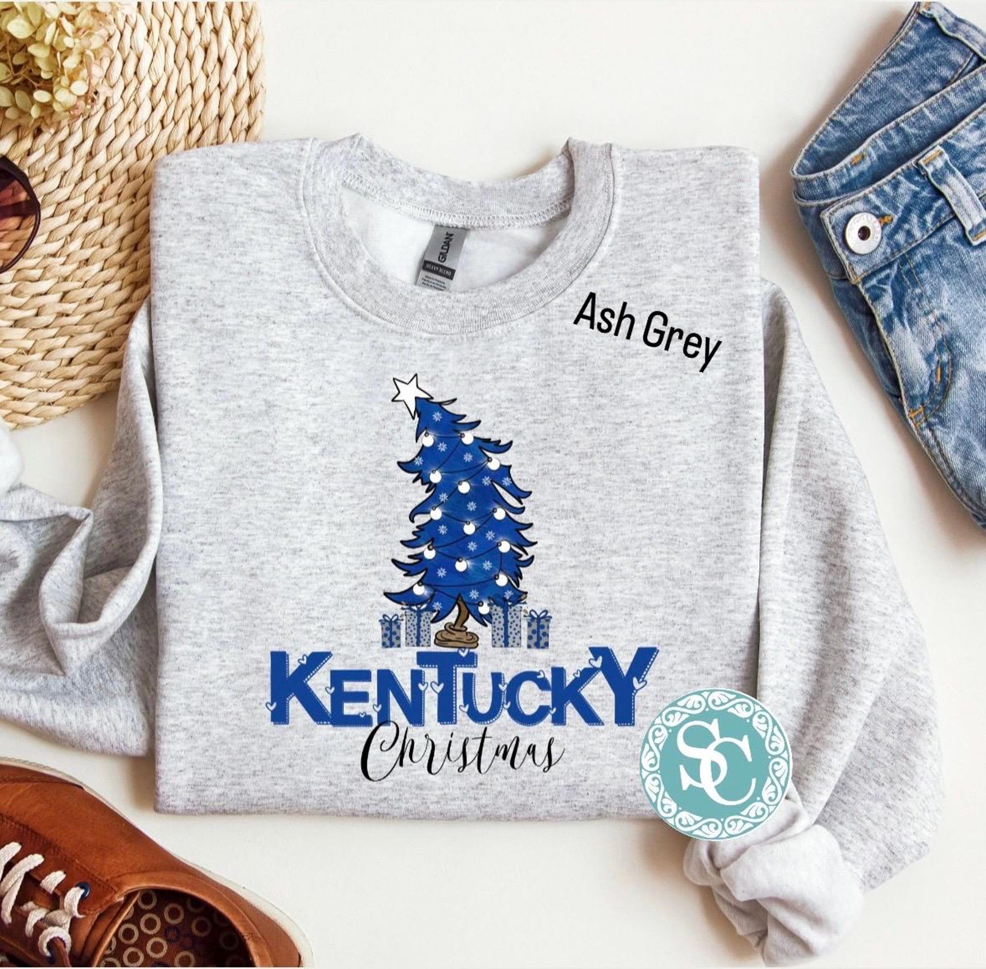Kentucky Christmas crewneck- Merry Christmas, Christmas sweatshirt, Christmas trees crewneck, KY Christmas