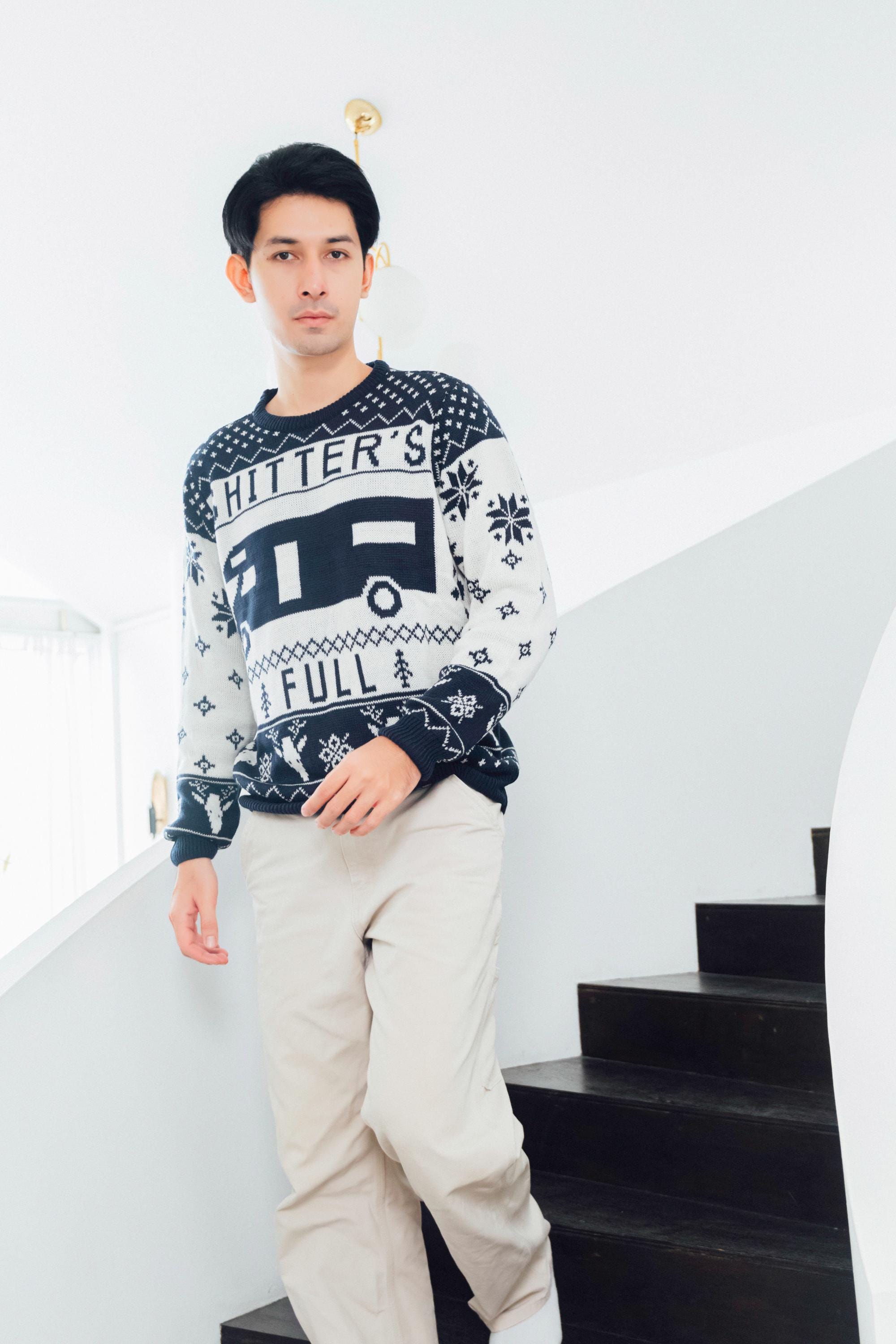 Christmas Vacation Shitter’s Full Ugly Christmas Sweater Navy