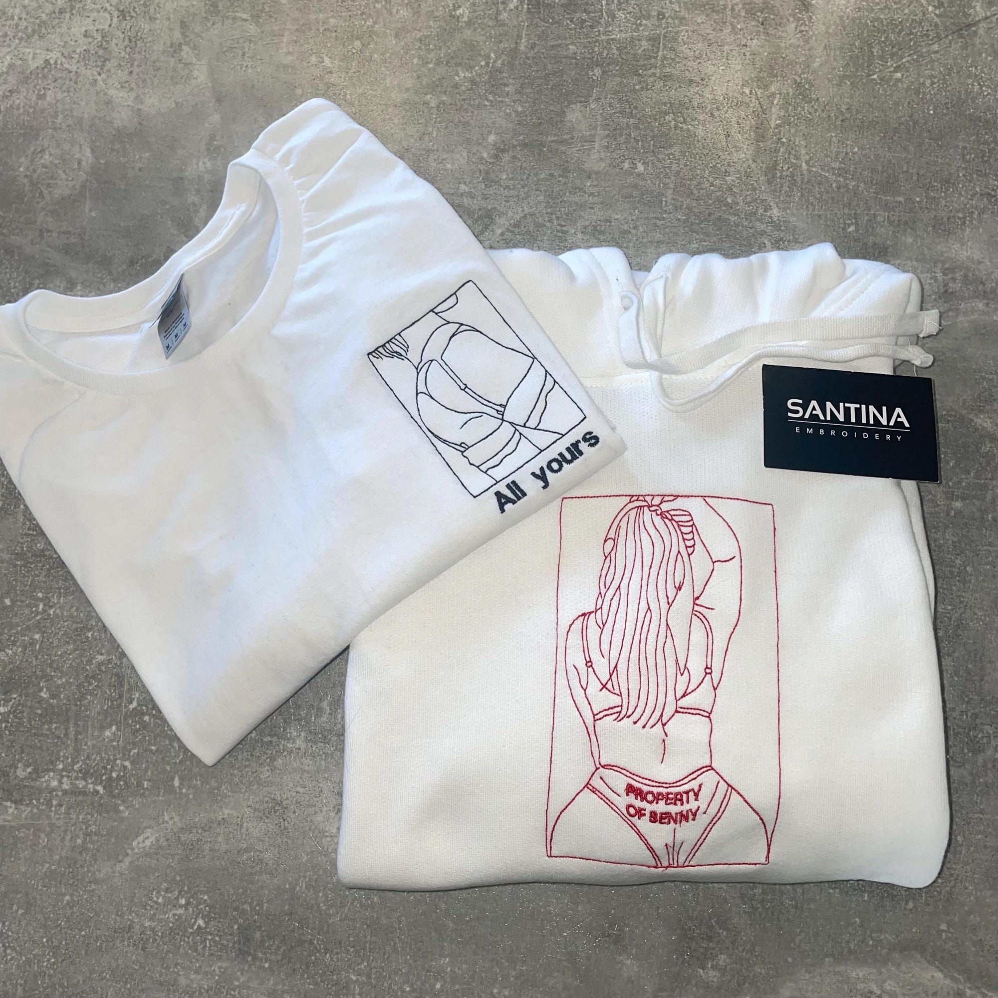 Custom Embroidered spicy Portrait Sweatshirt, Custom Couple Portrait, Couple hoodie From Photo, Spicy Hoodie, Christmas  Gift For Boyfriend