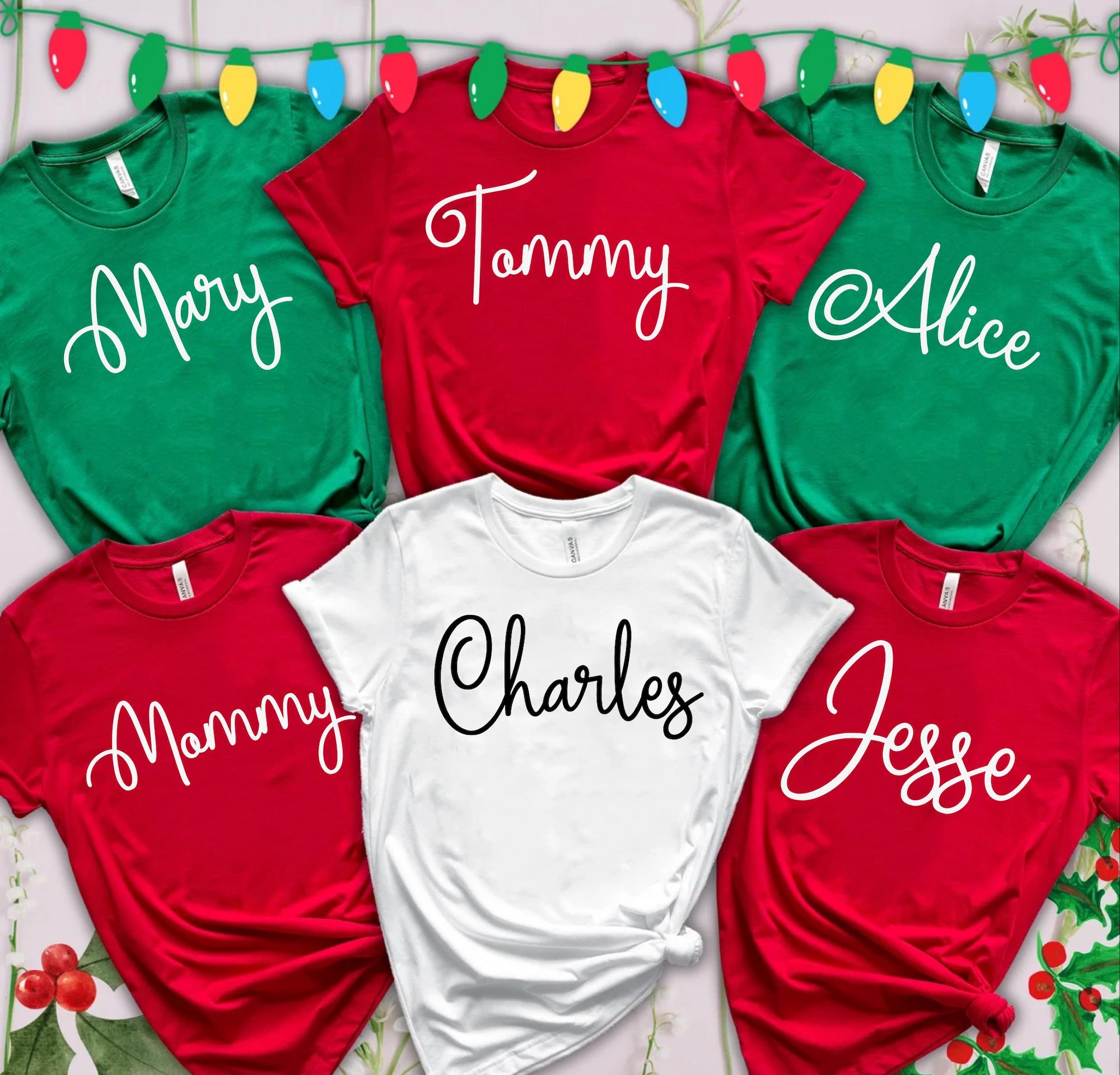 Custom Name Matching Christmas Shirts Personalized Matching Family Xmas T Shirt Funny Matching Tees Custom Christmas Shirt Family Xmas Shirt