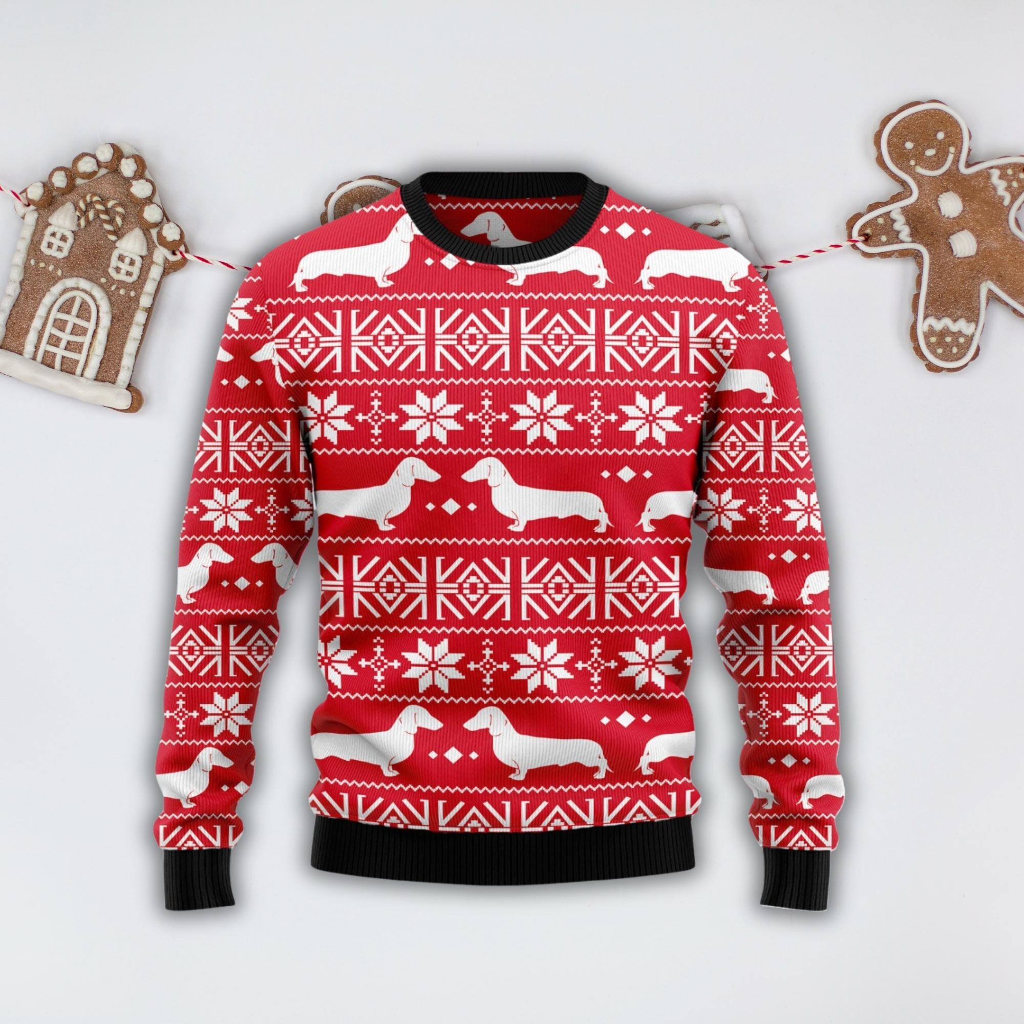 il_2000xN.6476775187_7gmz.jpg Dachshund Christmas Ugly Sweater, Dachshund Dog Sweater Party, Pet Love Holiday Sweater, Christmas Dachshund Sweater, Ugly Xmas Sweater