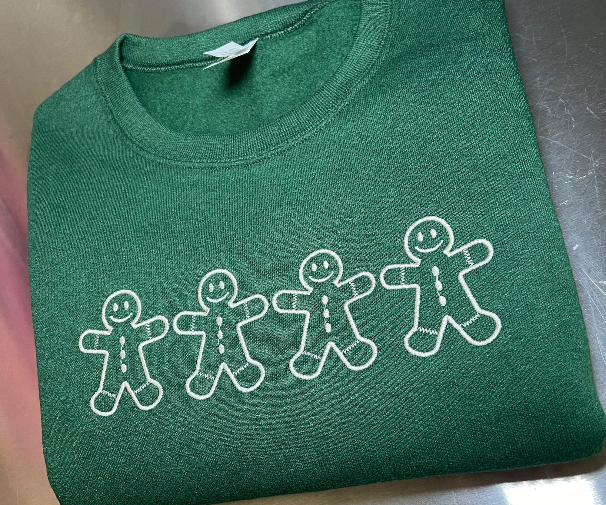 il_2000xN.6478725001_olmu.jpg Gingerbread Men Embroidered Pullover, Gingerbread Sweater, Holiday Gift, Christmas Party, Gingerbread Hoodie, Holiday Crewneck, Xmas Gift