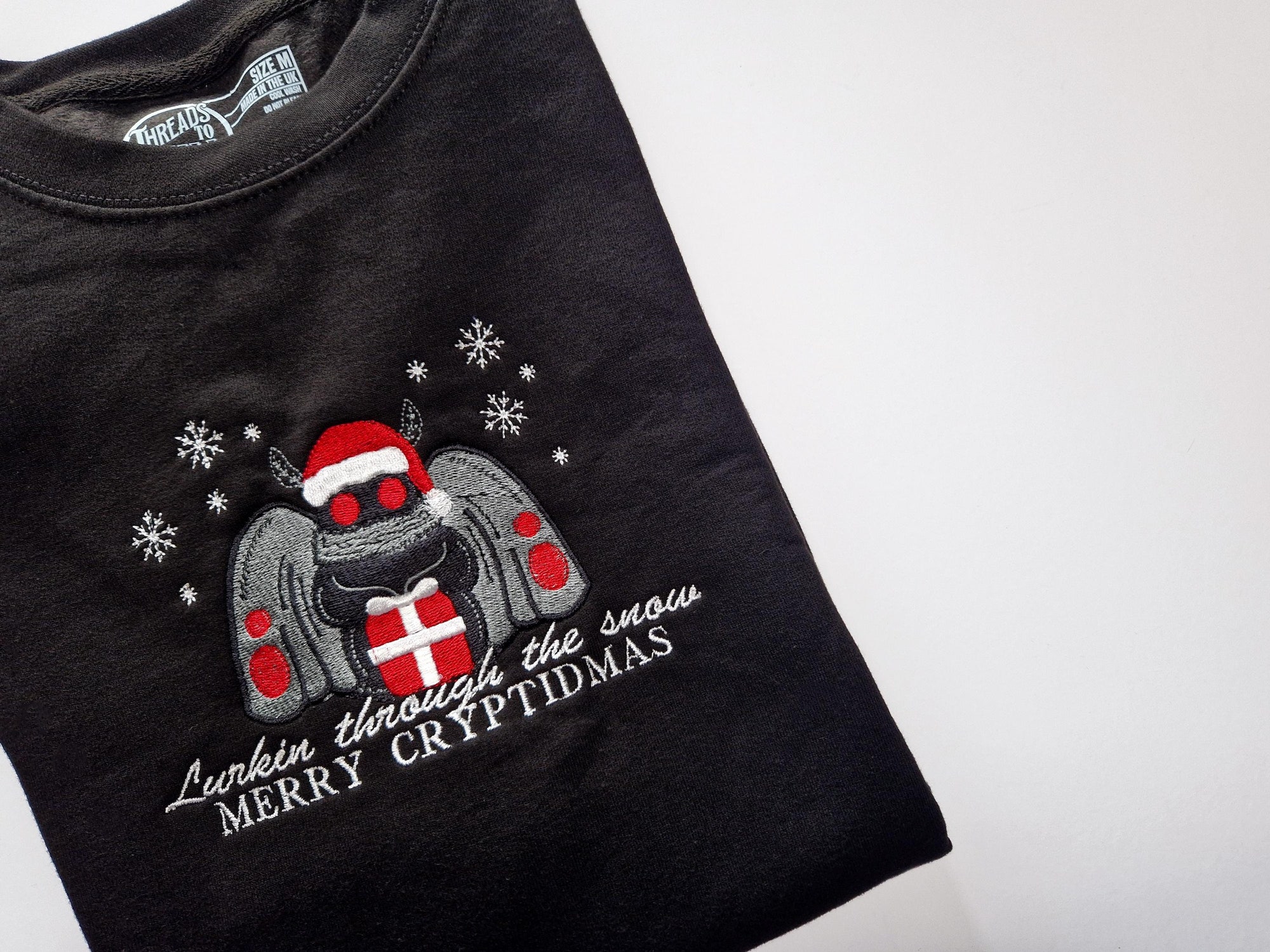 Merry Cryptidmas Mothman Christmas Sweatshirt