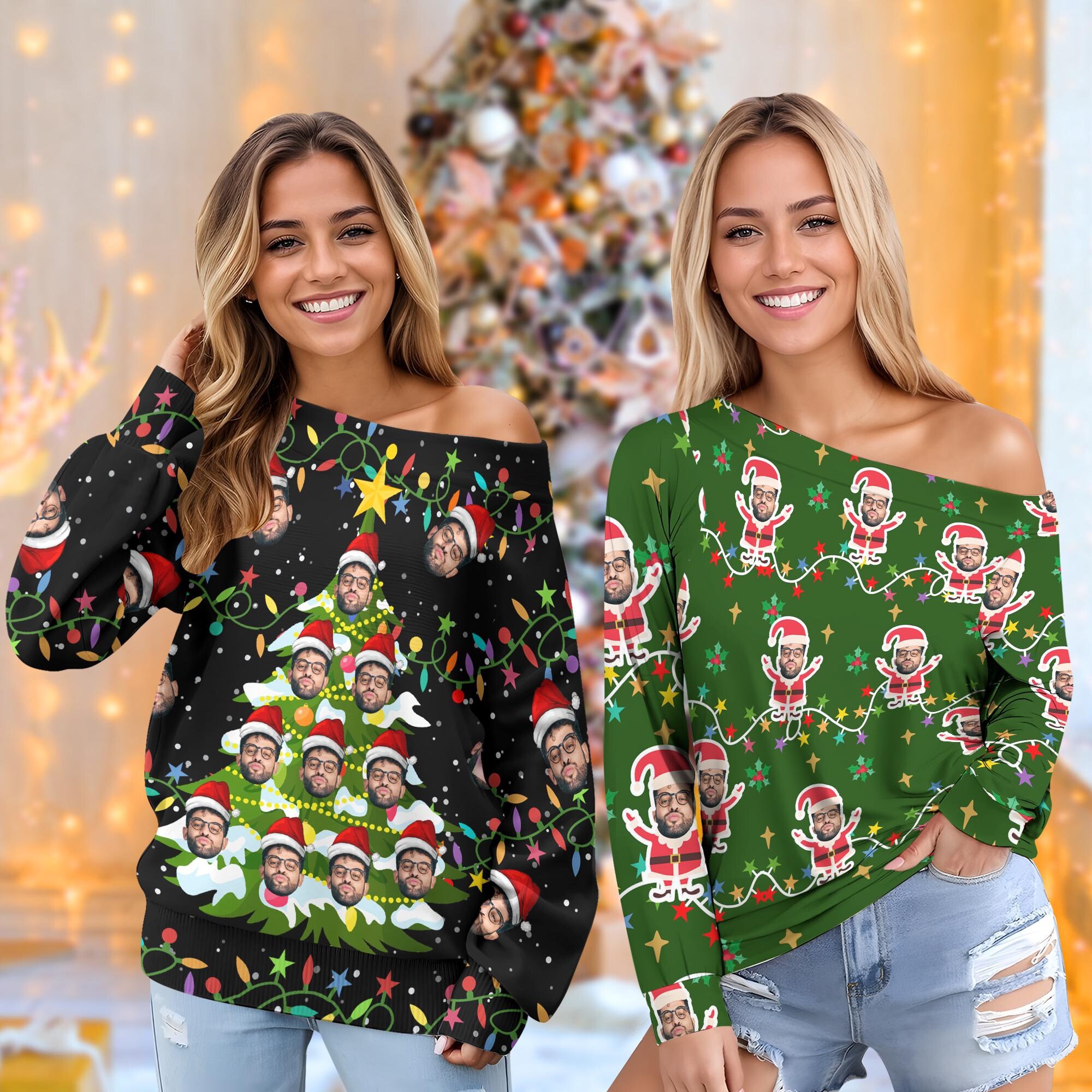 Custom Face Ugly Christmas Sweater: Personalized Photo Crewneck