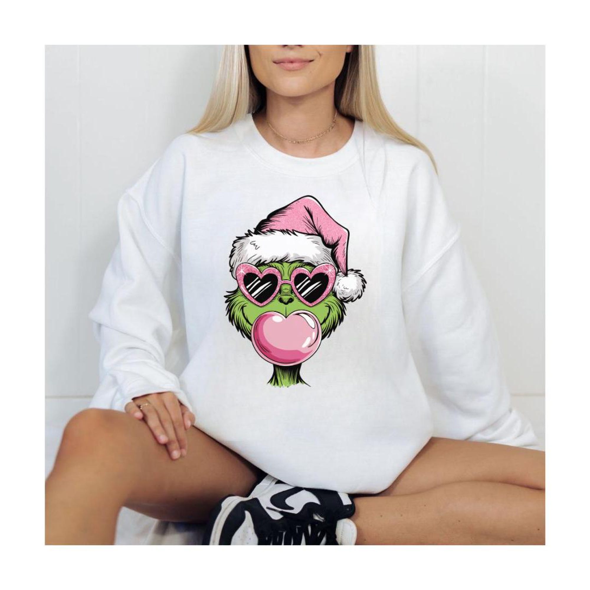 il_2000xN.6485211023_ezsa-1.jpg Funny Grinch Christmas Sweatshirt: Pink Holiday Design