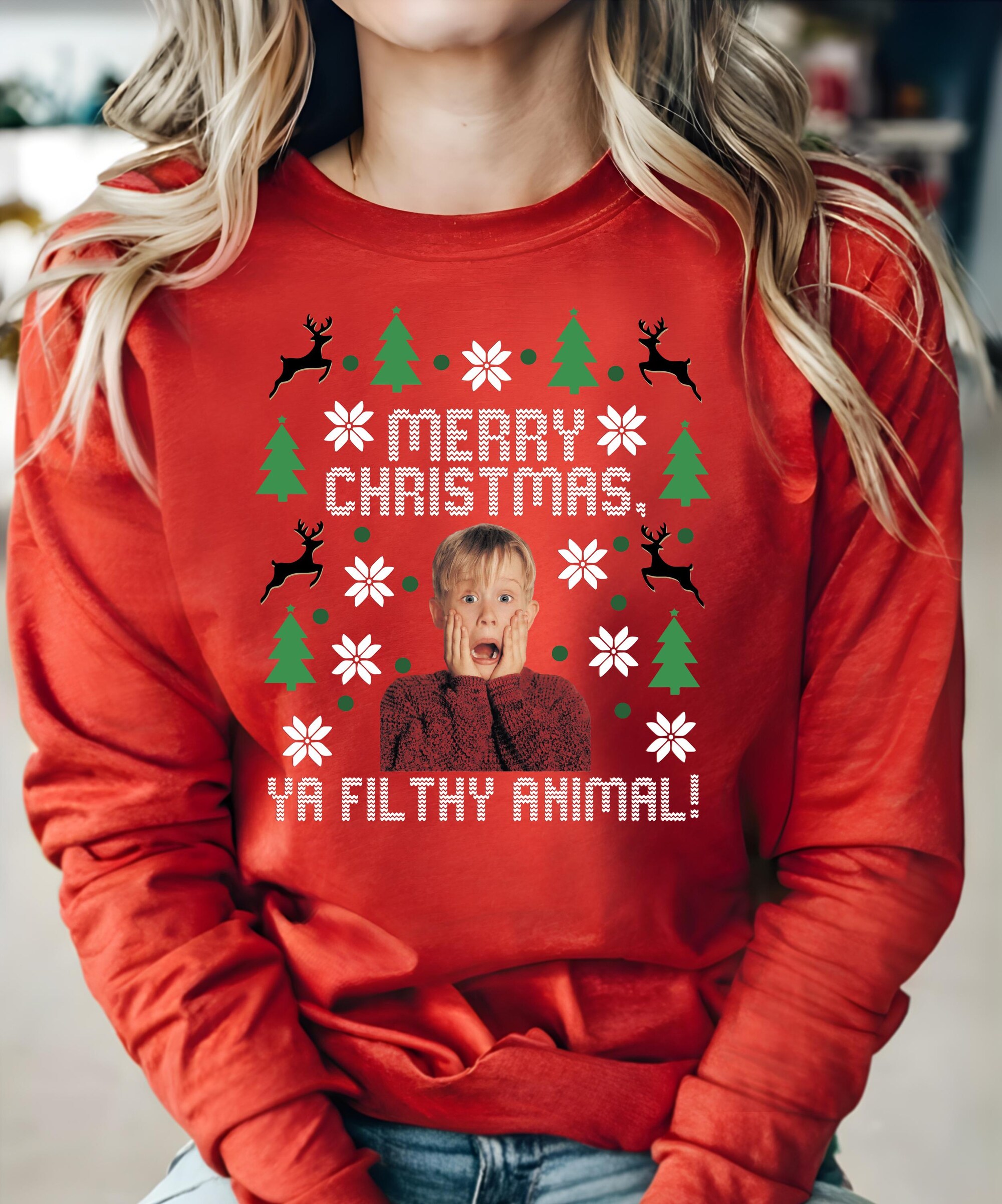 Ya Filthy Animal Sweatshirt,  Christmas Movie Tee, Merry Christmas Kevin Tshirt