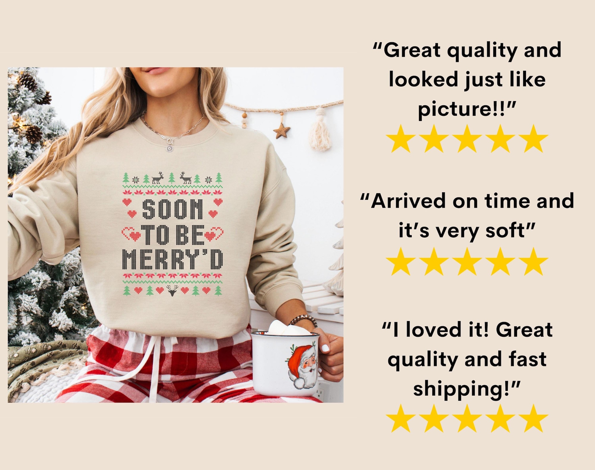 il_2000xN.6490954955_m1s9-1.jpg Soon To Be Merry'd Ugly Christmas Sweater, Engaged Matching Couple Funny Gift Bachelorette Bridal Shower Gift Fiancee Gift Engagement News