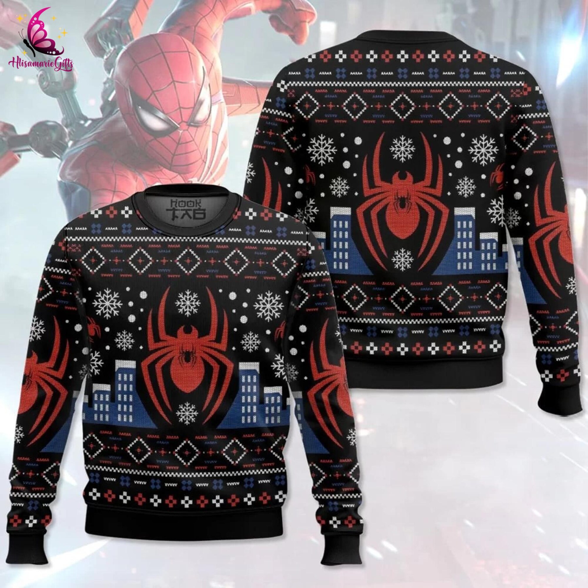 Spiderman New York Aranea Ugly Christmas Sweater, Spider Man Christmas Sweater, Spider Man Movie Sweater, Super Hero Christmas Sweater