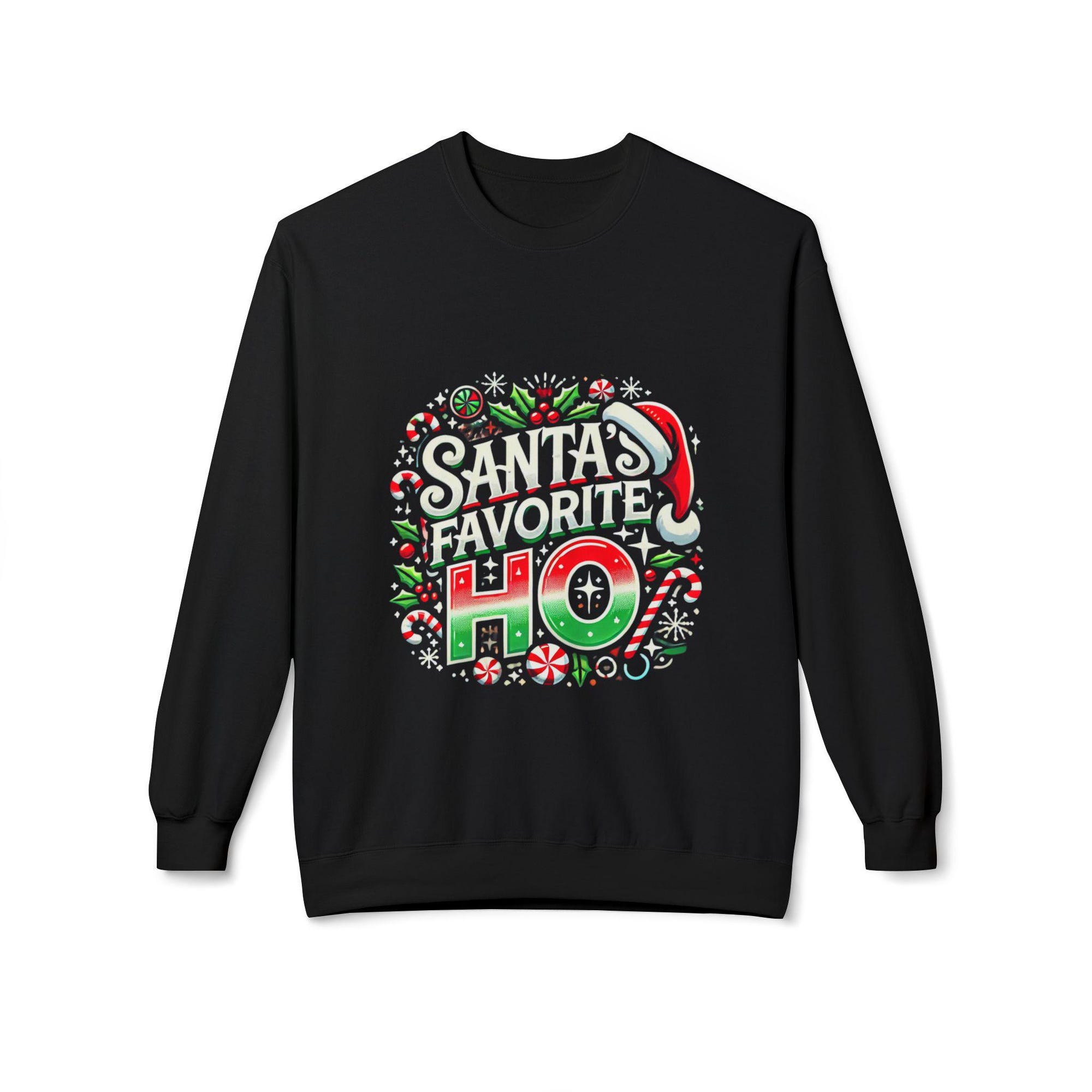 Santa’s Favorite Ho Sweatshirt, Christmas Crewneck Jumper, Funny Holiday Shirt, Naughty and Nice Pullover, Xmas Gift for Her