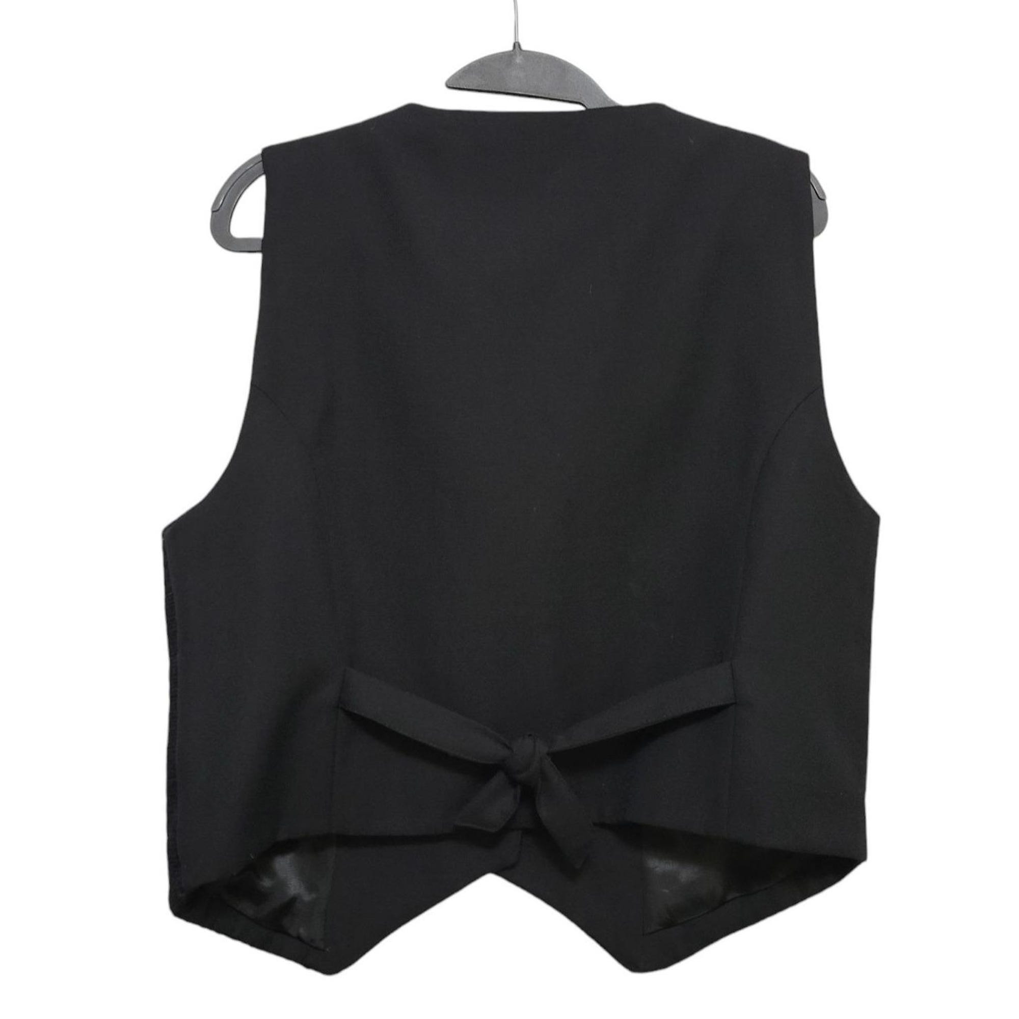 il_2000xN.6505865653_enez.jpg 1990s Vintage Eagles Eye Holiday Poinsettia Vest, Black Wool Needlepoint Waistcoat, Red Christmas Flowers, Ugly Sweater Party Attire