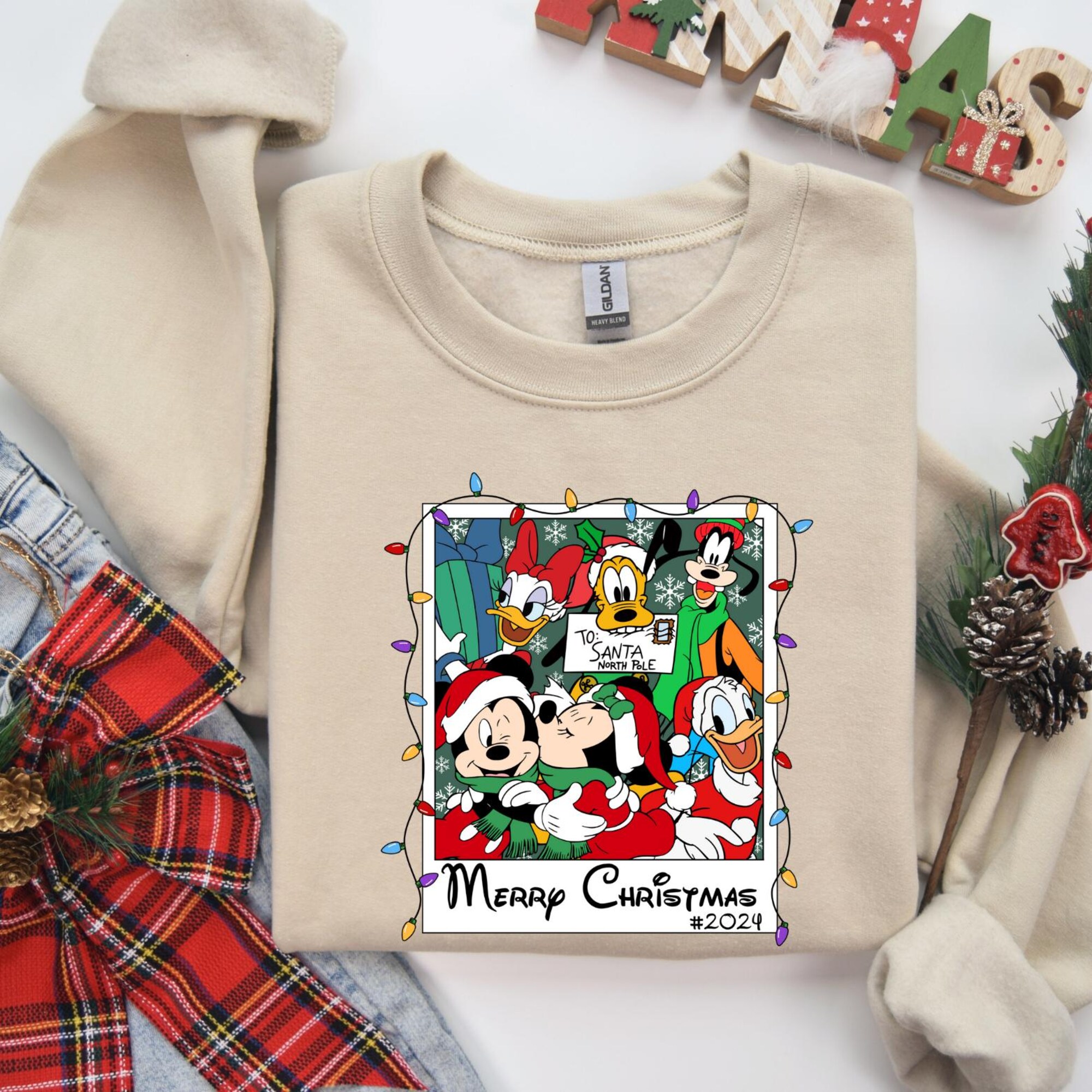 Retro Mickey And Friends Christmas Sweatshirt, Disney Merry Christmas Hoodie, Christmas Mouse Sweatshirt, Disney Polaroid Sweatshirt