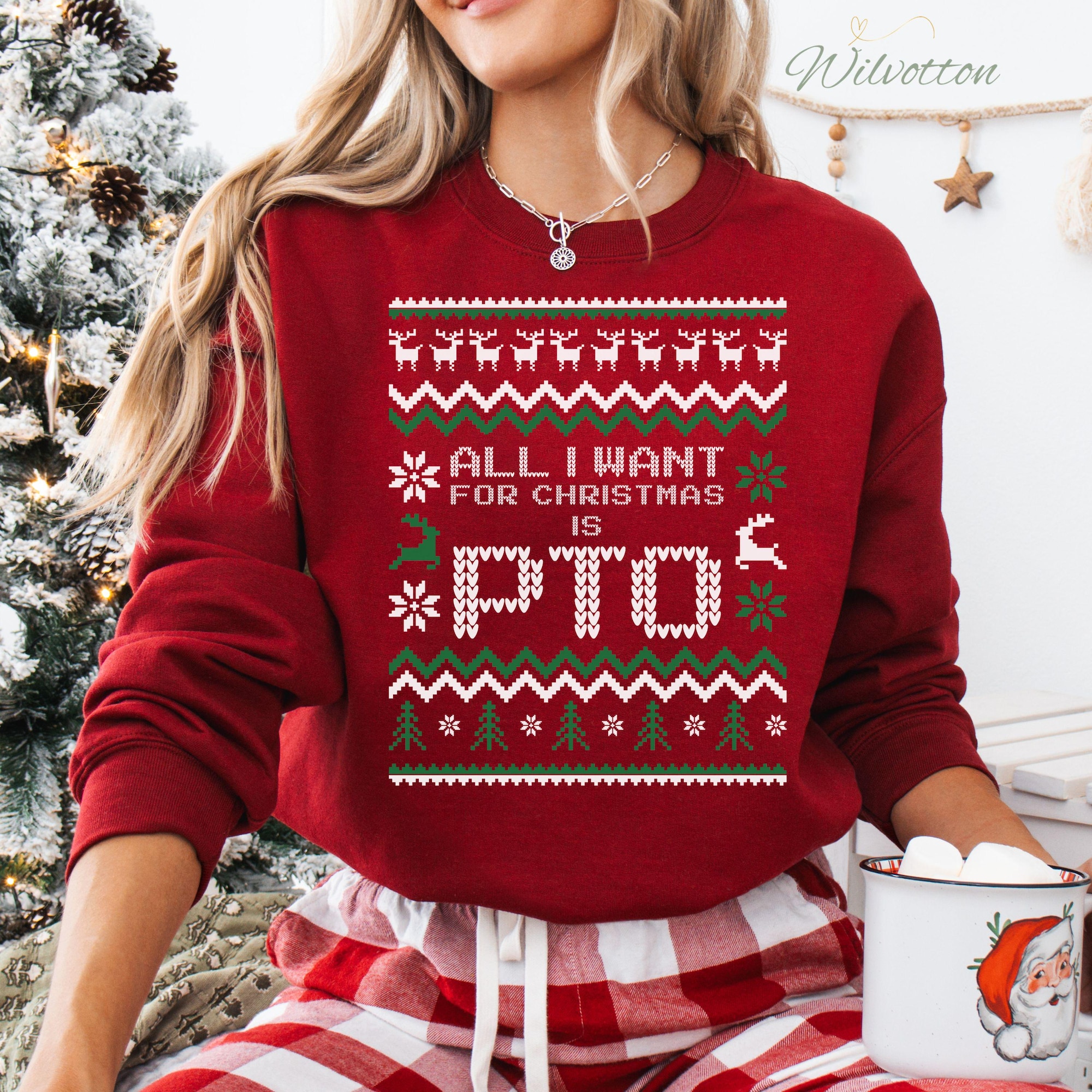 Office Ugly Christmas Sweater, Funny Christmas PTO Shirt, Work Christmas Party, Gift for Coworker, Work Gift Exchange, All I Want Xmas PTO