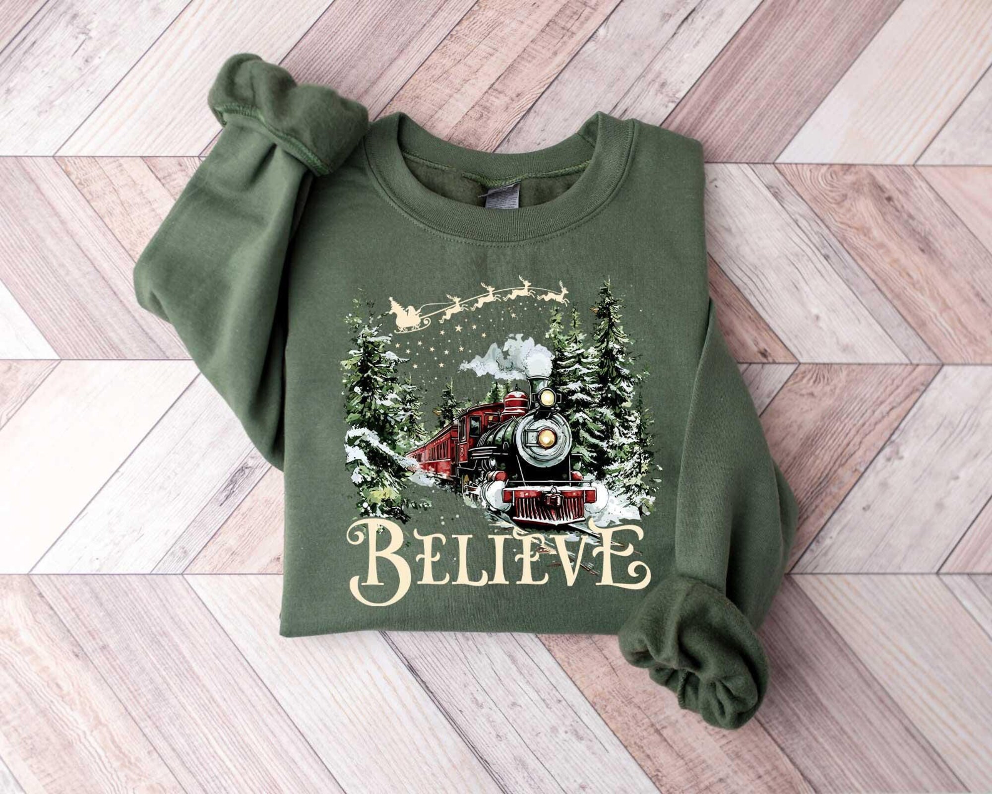 Believe North Pole Train Sweatshirt, Christmas Train To North Pole Sweatshirt, Christmas Believe Sweatshirt, Christmas Gift, Christmas Shirt