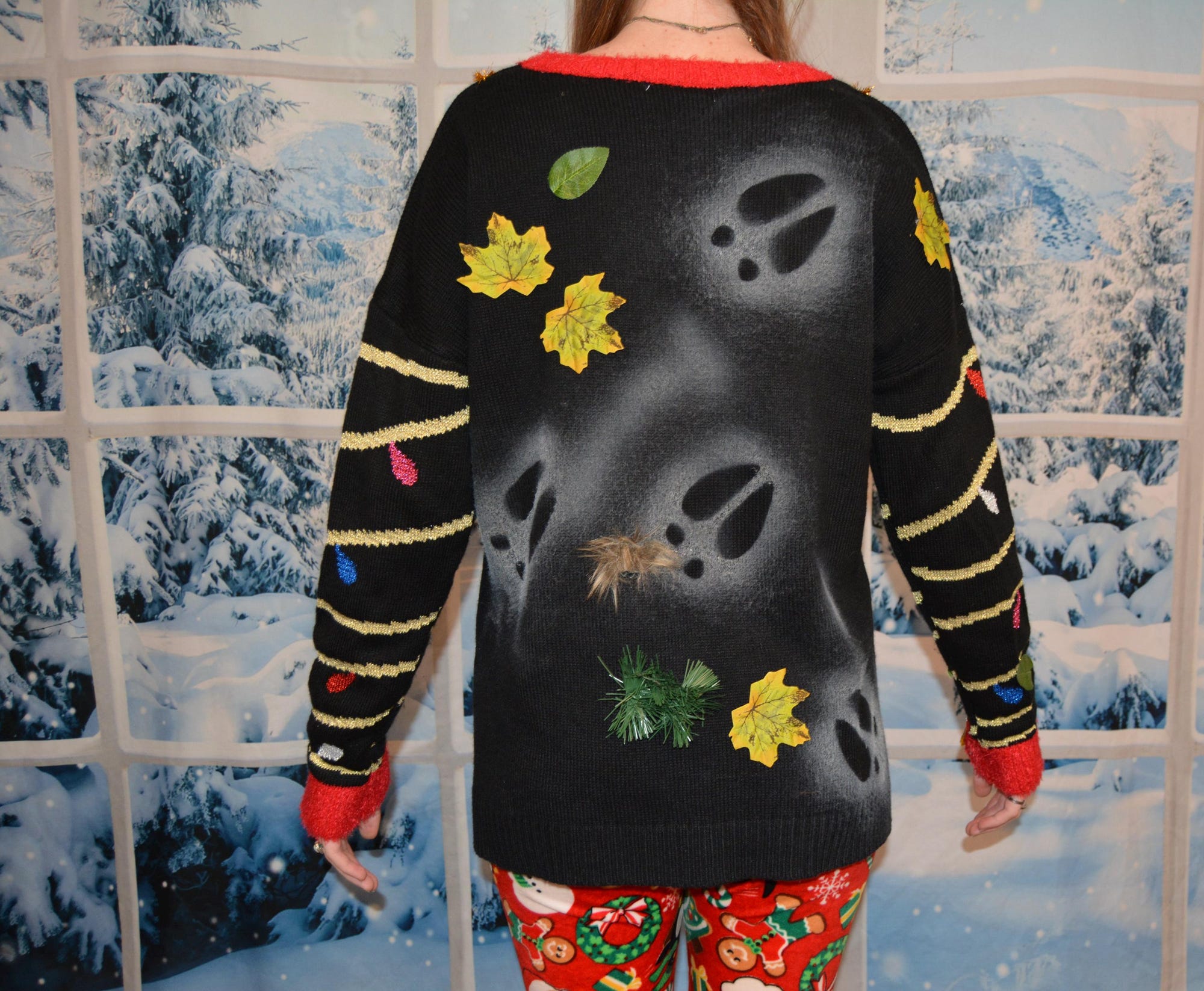 il_2000xN.6518289935_dqeh.jpg XL, Ugly Christmas Sweater, women, Grandma got run over by a reindeer, contest winner, unique, creative, one of a kind, santa and elf, funny