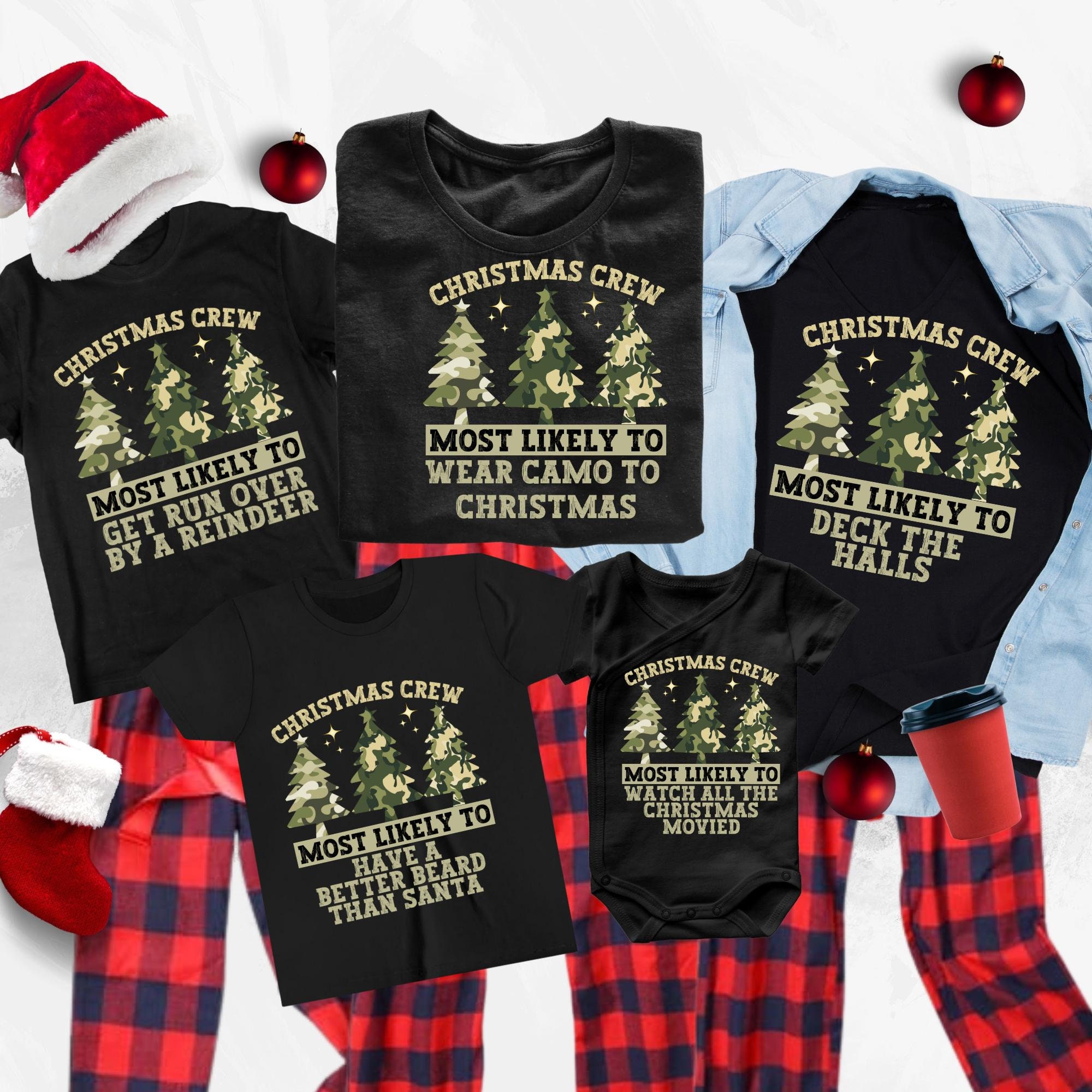 Funny Camo Christmas T-Shirts: Matching Family Holiday Pajamas