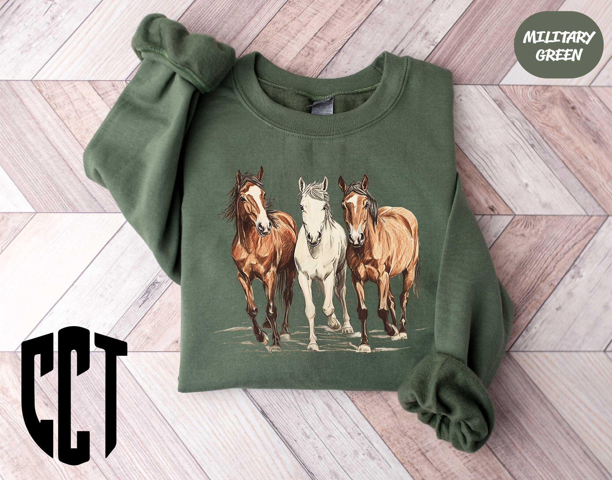 Western Horses Sweatshirt, Horse Lovers Gift, Cute Women Western Gift, Cowgirl Gift, Cute Western Horses, Cute Women Gift, Rodeo Hoodie