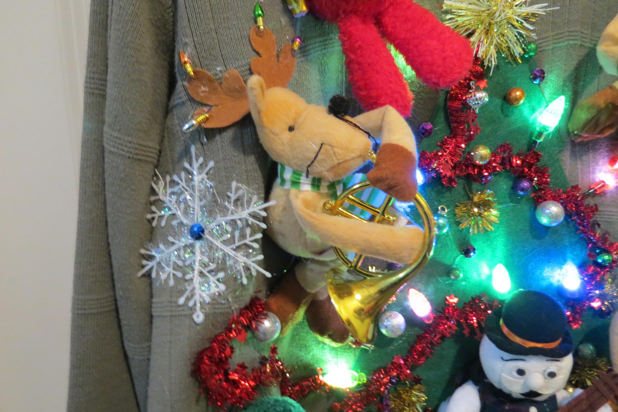 il_2000xN.6548461877_q8ka-1.jpg 3-D Santa and Reindeer Band, Music making, Tacky Ugly Christmas Sweater, Hilarious Fun unisex XLarge, funny sweater, Rockin Reindeer