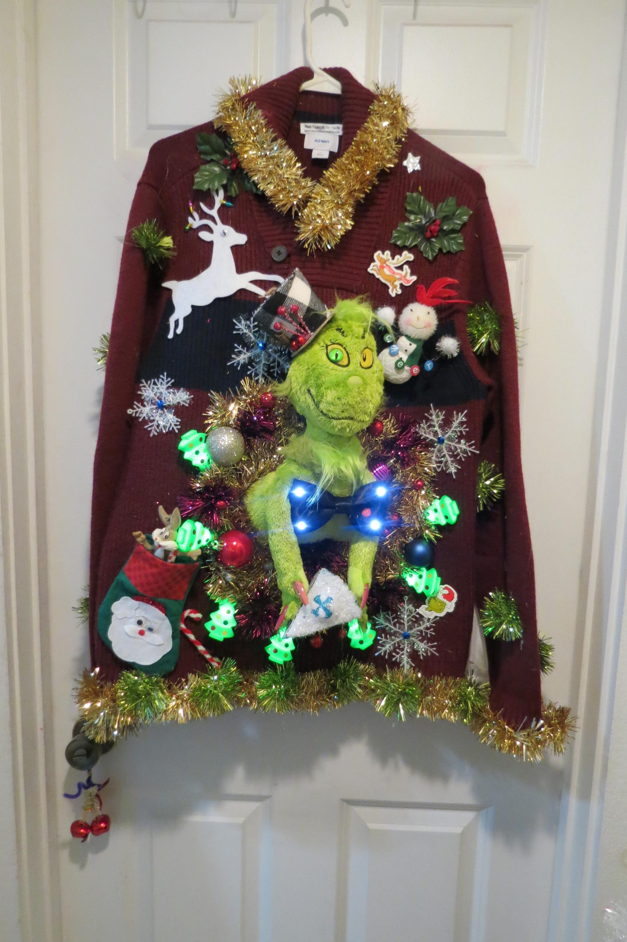 il_2000xN.6565933951_pyt1.jpg Hysterical Double sided Tacky Ugly Christmas Sweater, Festive Fun, mens L Wild Garland, Kiss My..., Funny Sweater