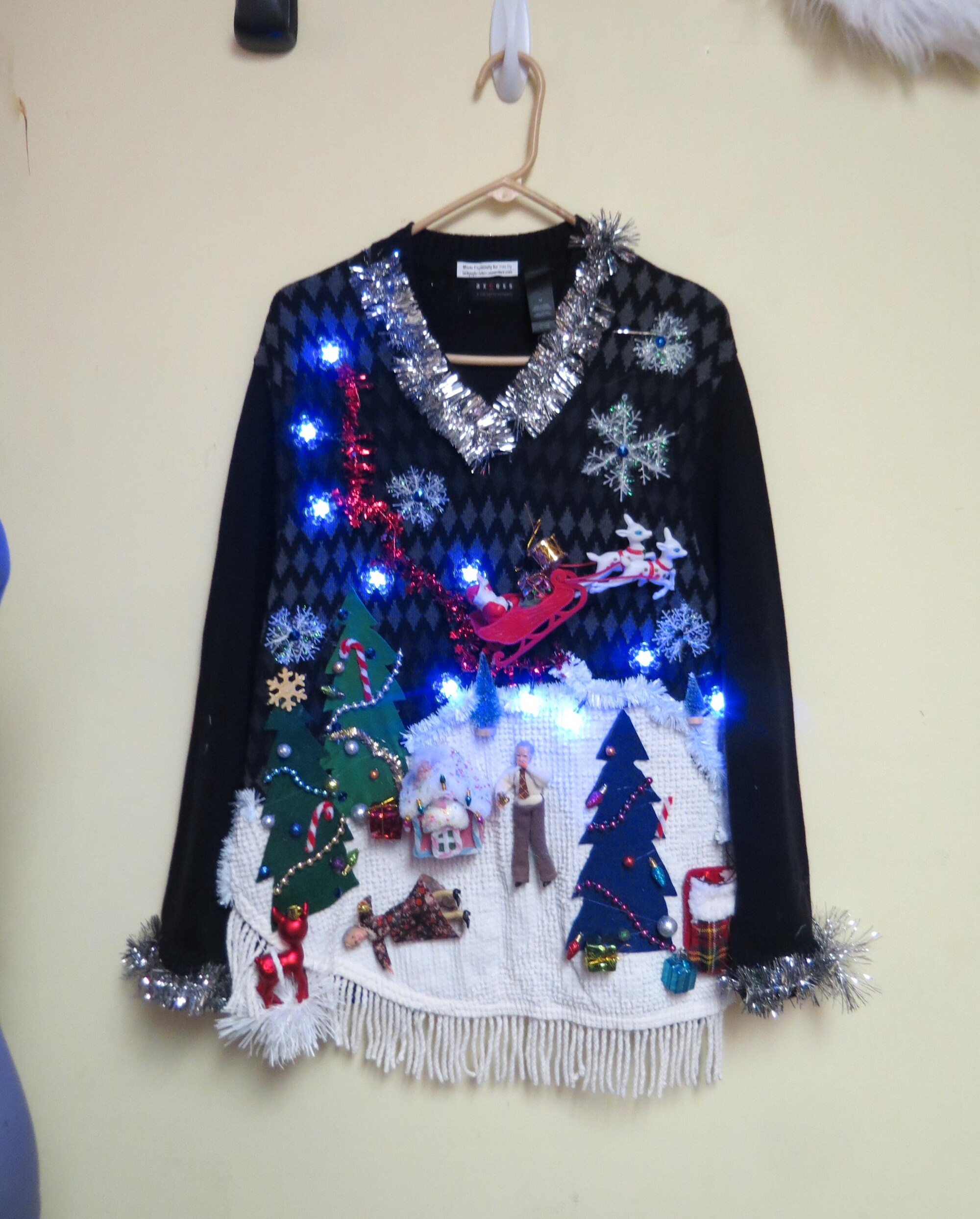 Hysterical 3-d Granny got Run Over by A Reindeer Tacky Ugly Christmas Sweater Sz  Medium,  Sweater,  Funny Sweater,