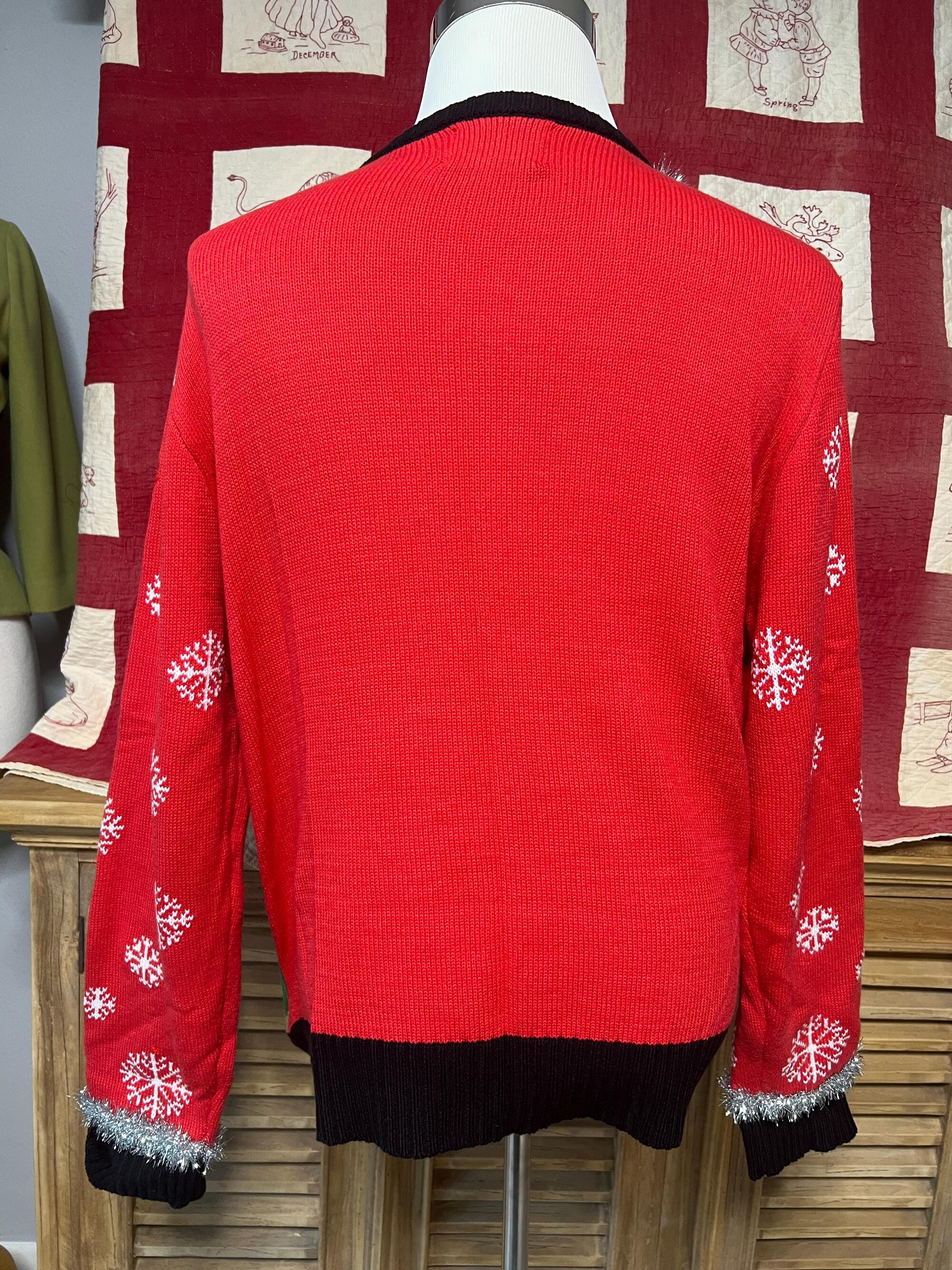 il_2000xN.6846214456_bpbr.jpg Pre-owned - Ugly Christmas Pullover Sweater- Elf lights up and talks - Size X Large