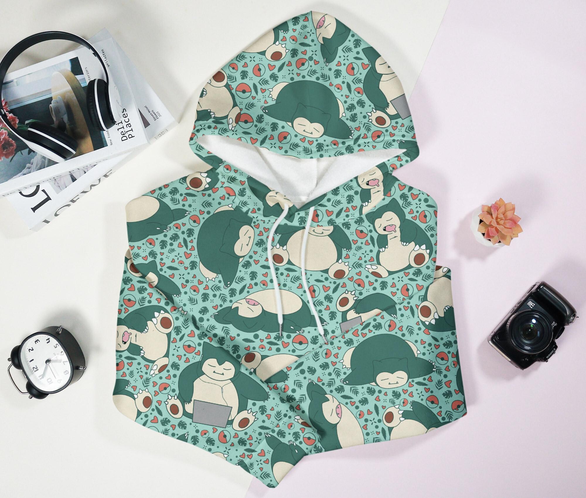 Snorlax Hoodie, Unisex Kawaii Snorlax Sweatshirt, Cute Graphic Hoodie, Funny Cozy Hoodie Gift For Christmas Birthdays