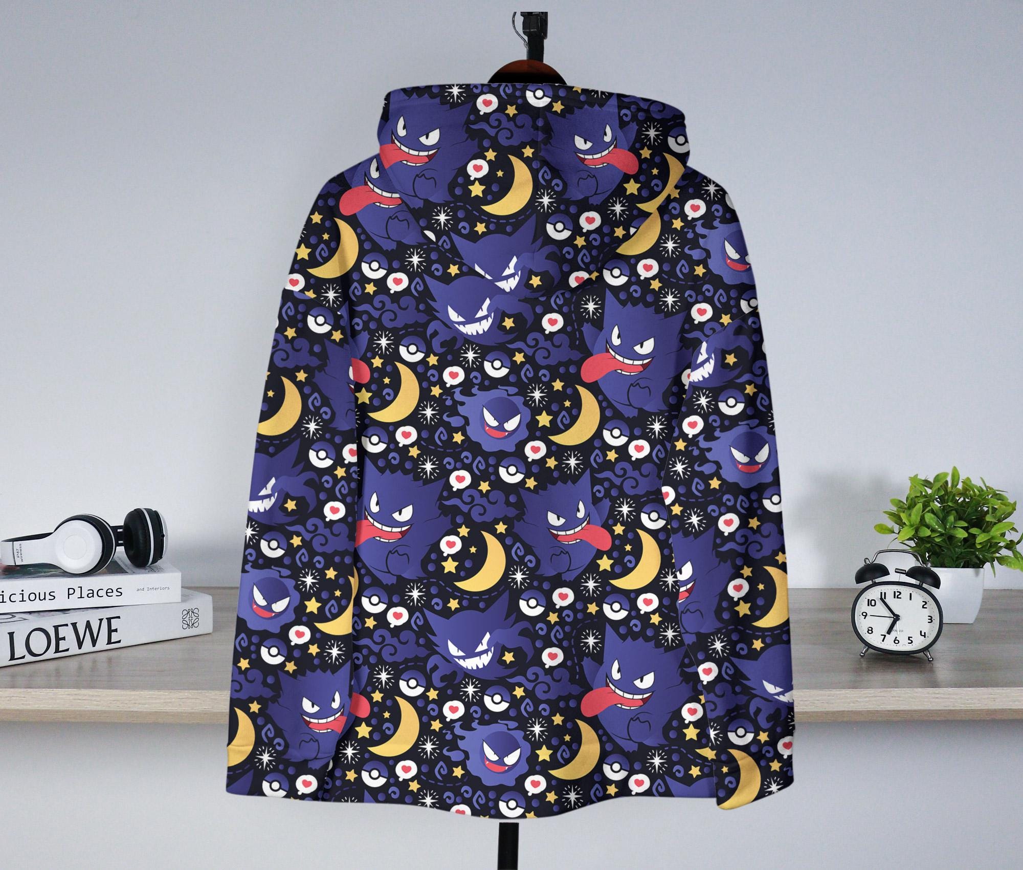 il_2000xN.6911277999_5j04-3.jpg Gengar Hoodie Unisex, Cute Gengar Sweatshirt, Kawaii Graphic Hoodie, Funny Cozy Hoodie, Trendy Hoodie Christmas Gift, Moon Gengar Shirt Gift