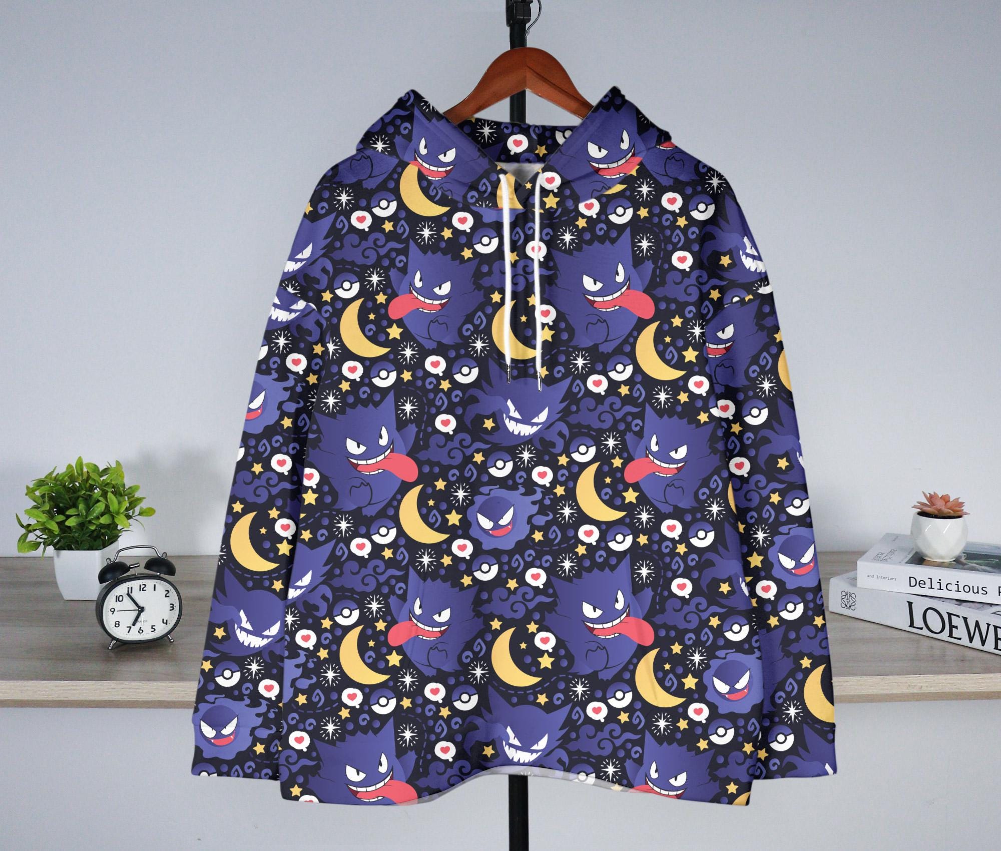 il_2000xN.6911278047_9rw3-3.jpg Gengar Hoodie Unisex, Cute Gengar Sweatshirt, Kawaii Graphic Hoodie, Funny Cozy Hoodie, Trendy Hoodie Christmas Gift, Moon Gengar Shirt Gift