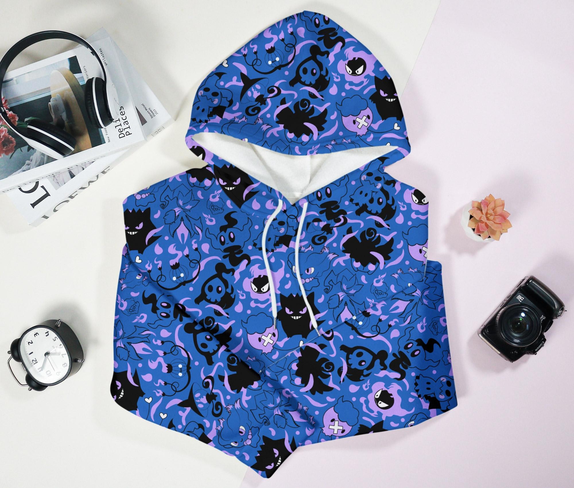 Gengar Hoodie Shirt, Unisex Cute Gengar Sweatshirt, Kawaii Graphic Hoodie, Funny Cozy Hoodie, Trendy Hoodie Gift For Christmas