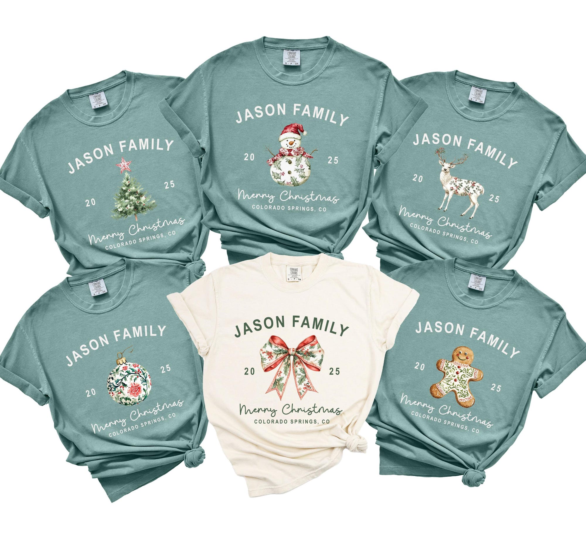 il_2000xN.6923257543_5ck0.jpg Custom Family Christmas Shirts Comfort Colors®, Toile Christmas Tee, Matching Family Christmas Tees, Personalized Christmas Tee, Name Year
