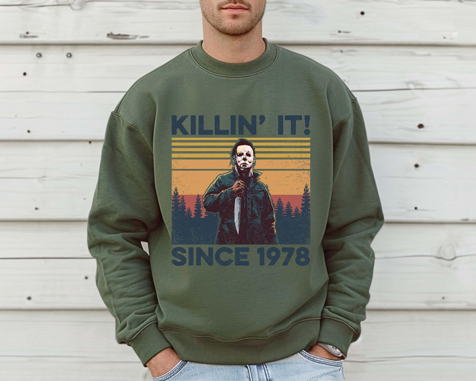 il_2000xN.6930379298_t5w9.jpg Funny Michael Myers Hoodie, Killin It Since 1978 Sweatshirt, Halloween Gift, Horror Character Hoodie, Funny Michael Myers Fan Sweatshirt