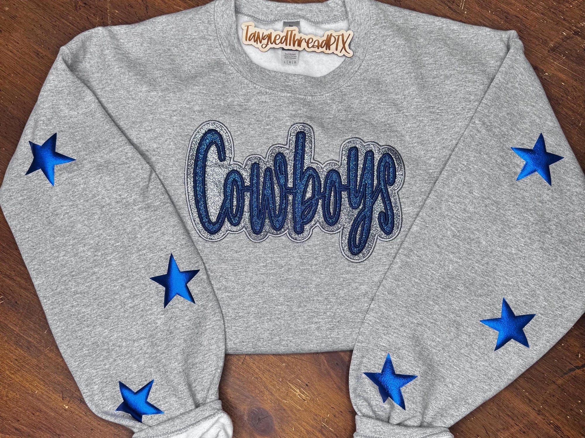Cowboys Embroidered Sweatshirt, Texas Sweatshirt