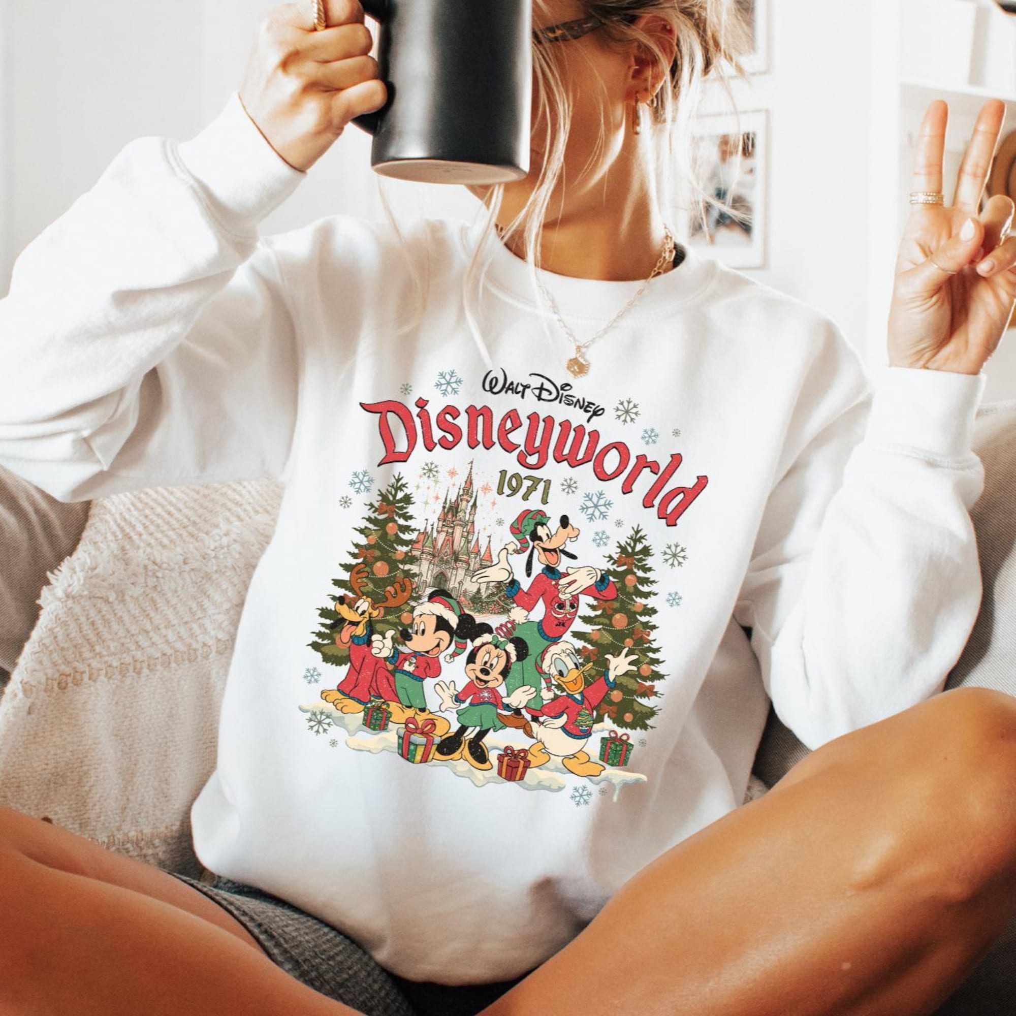 Vintage Christmas Magic Castle Sweatshirt,Magic Kingdom Family Sweatshirt,Disney Christmas Shirt, Cartoon Mouse Magical Tee,WDW Family Shirt