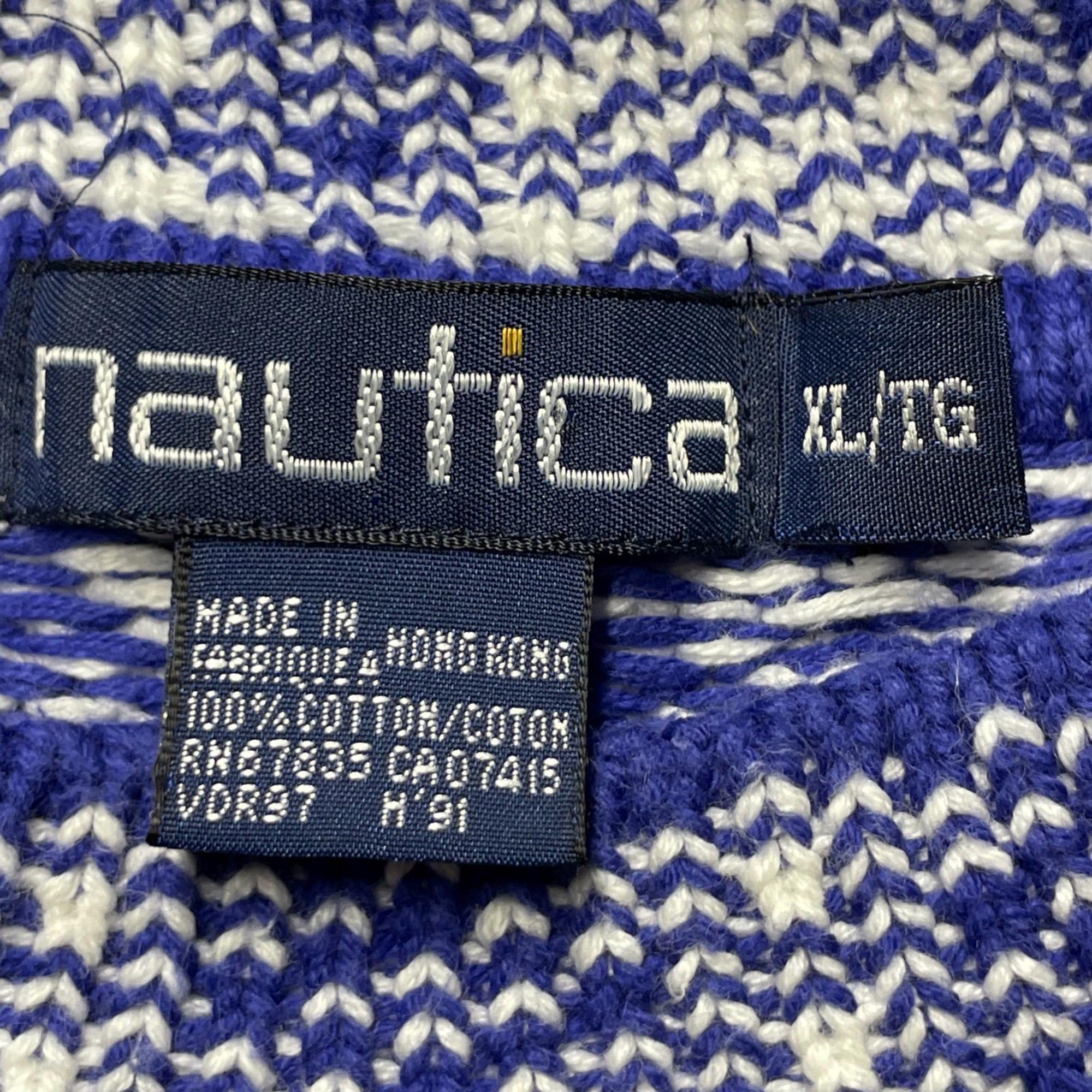 il_2000xN.6960327539_r61c.jpg VTG Nautica Fair Isle Style Sweater Blue Baggy Geometric Holiday Christmas XL