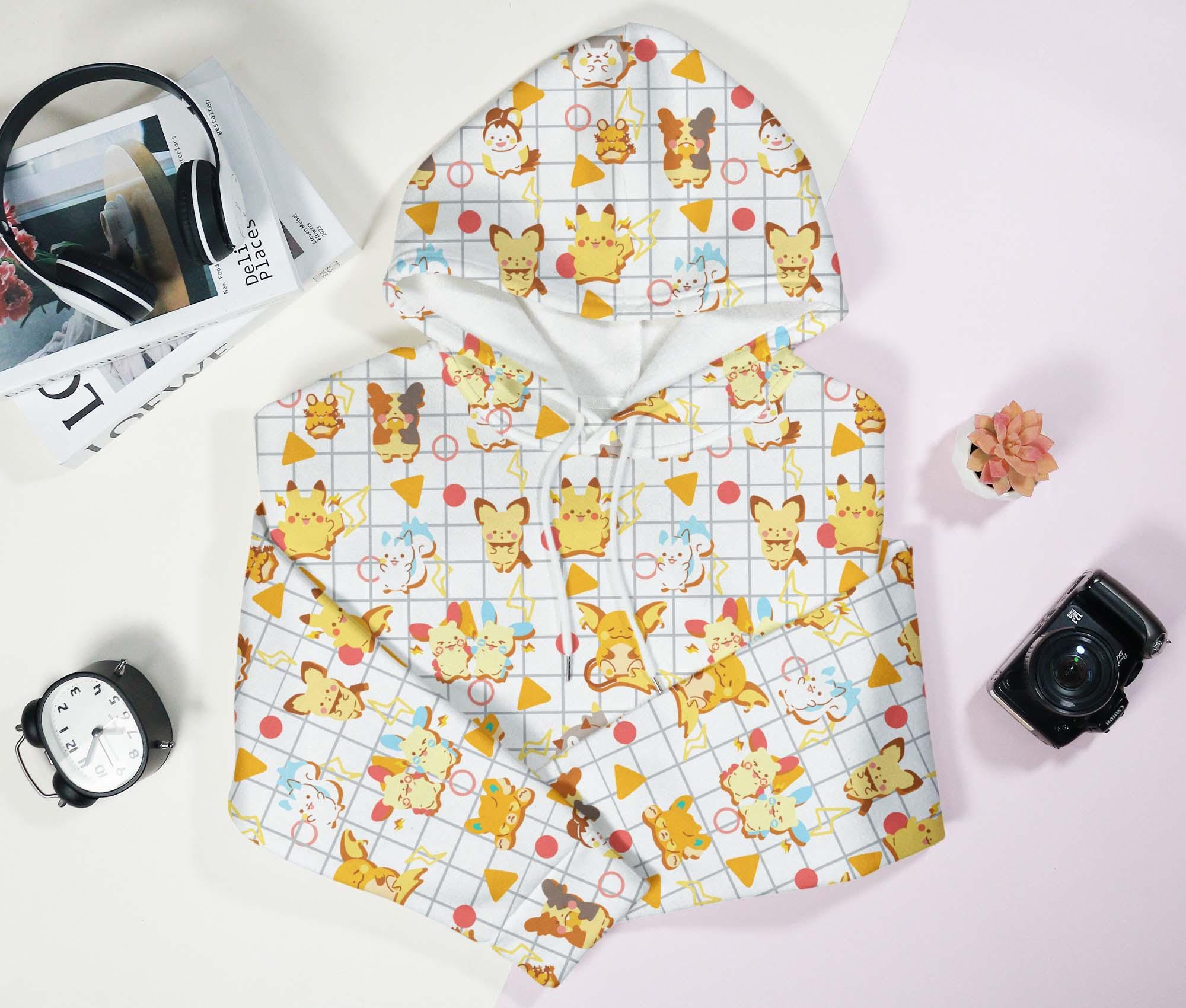 Pikachu And Raichu Hoodie, Cute Graphic Hoodie, Kawaii Streetwear Sweatshirt, Funny Unisex Hoodie, Cozy Christmas Hoodie Gift