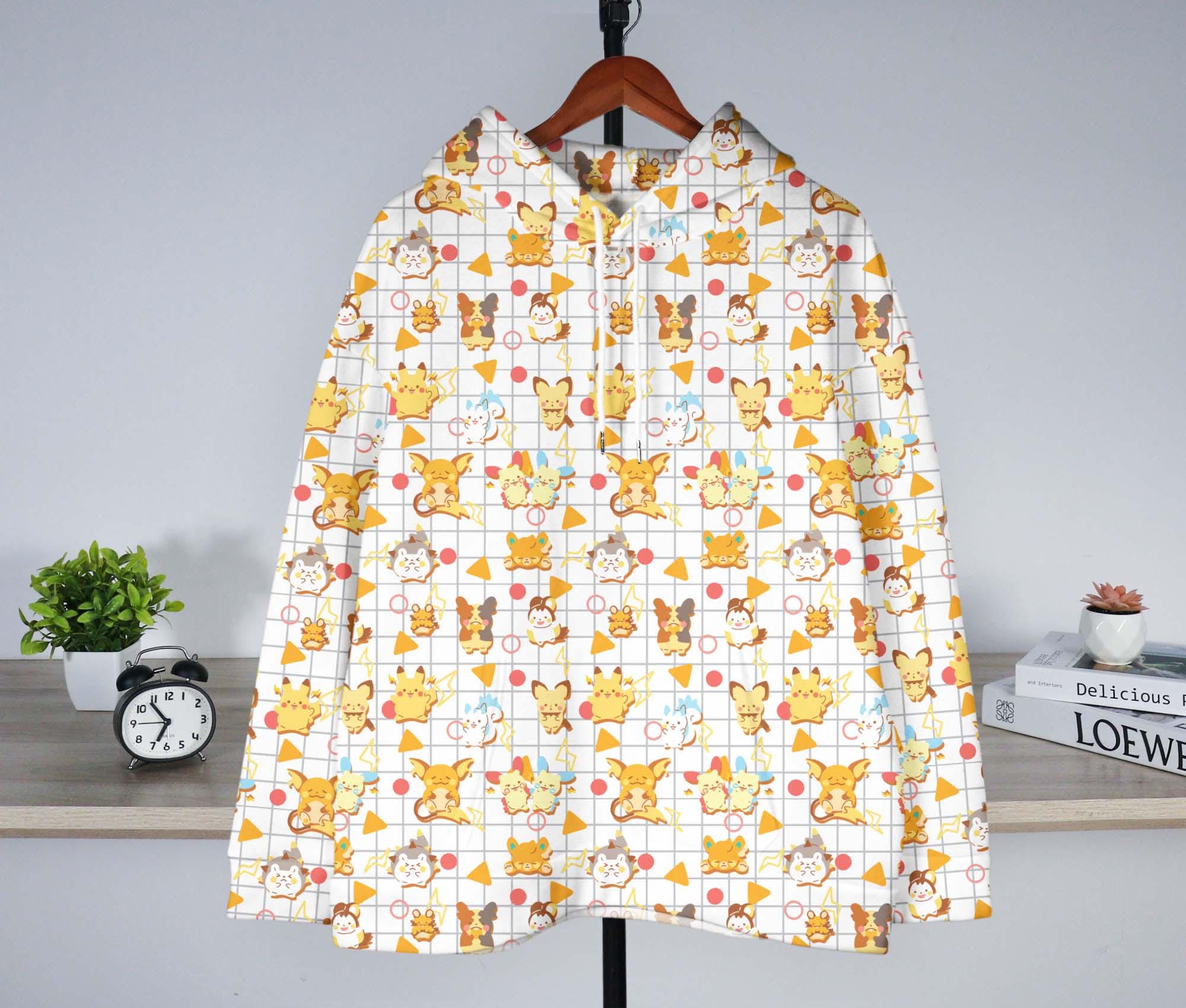 il_2000xN.6971103248_8h89-3.jpg Pikachu And Raichu Hoodie, Cute Graphic Hoodie, Kawaii Streetwear Sweatshirt, Funny Unisex Hoodie, Cozy Christmas Hoodie Gift