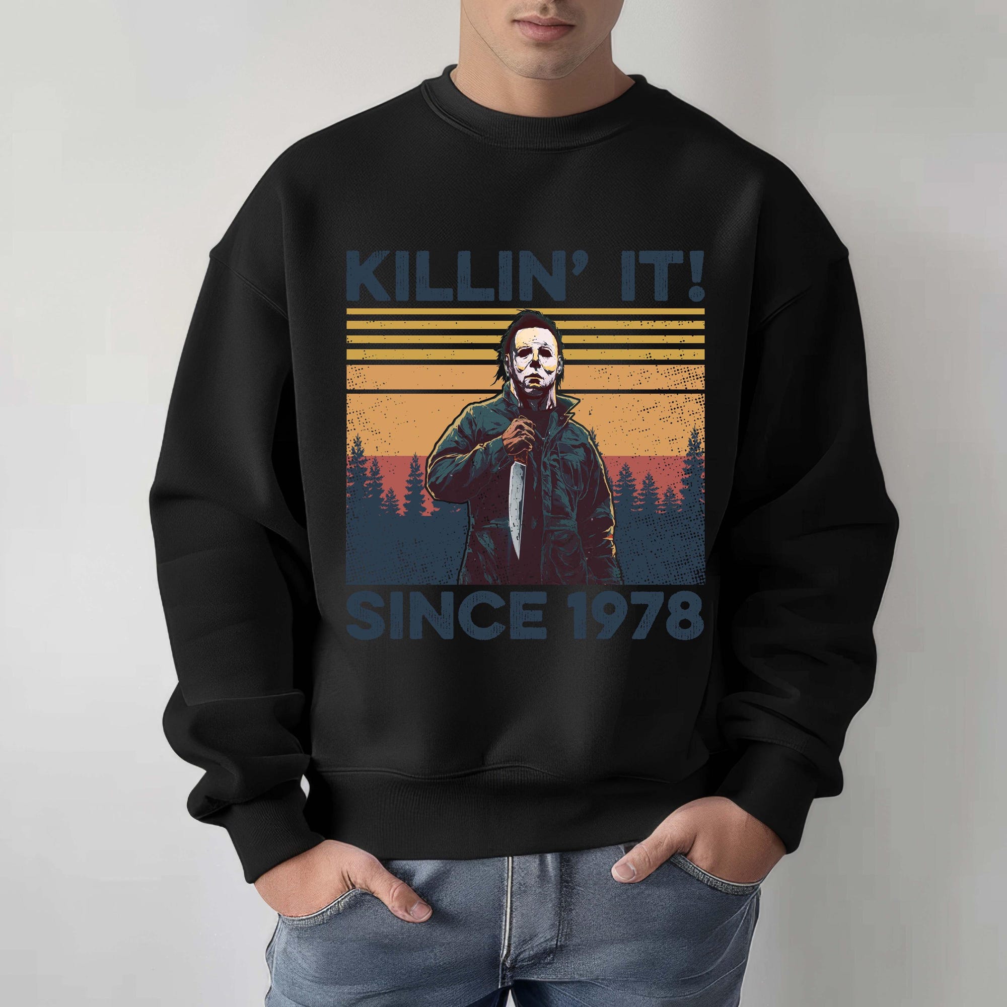 il_2000xN.6978347135_fkd3.jpg Funny Michael Myers Hoodie, Killin It Since 1978 Sweatshirt, Halloween Gift, Horror Character Hoodie, Funny Michael Myers Fan Sweatshirt