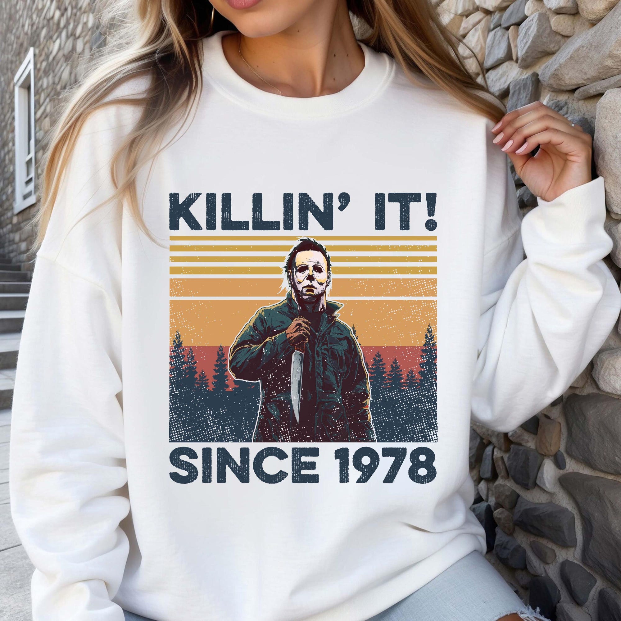 il_2000xN.6978347137_kkbw.jpg Funny Michael Myers Hoodie, Killin It Since 1978 Sweatshirt, Halloween Gift, Horror Character Hoodie, Funny Michael Myers Fan Sweatshirt