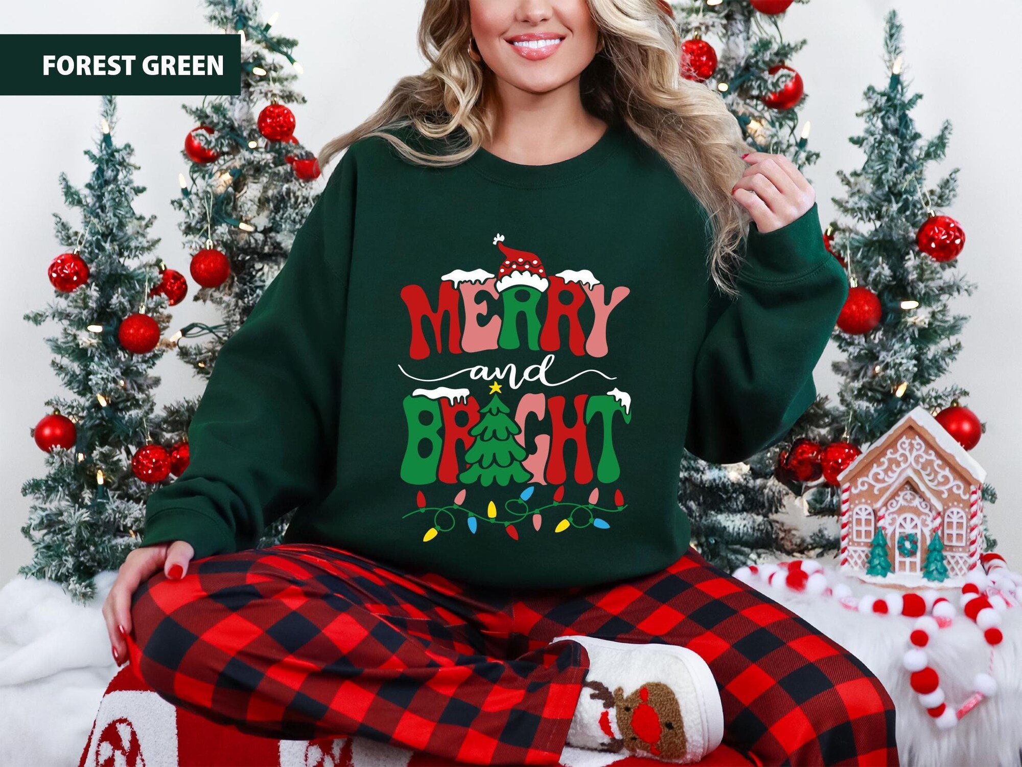 Merry and Bright Sweatshirt, Christmas Sweatshirts for Women, Merry Christmas Hoodie, Christmas Shirts, Family Christmas Sweatshirt