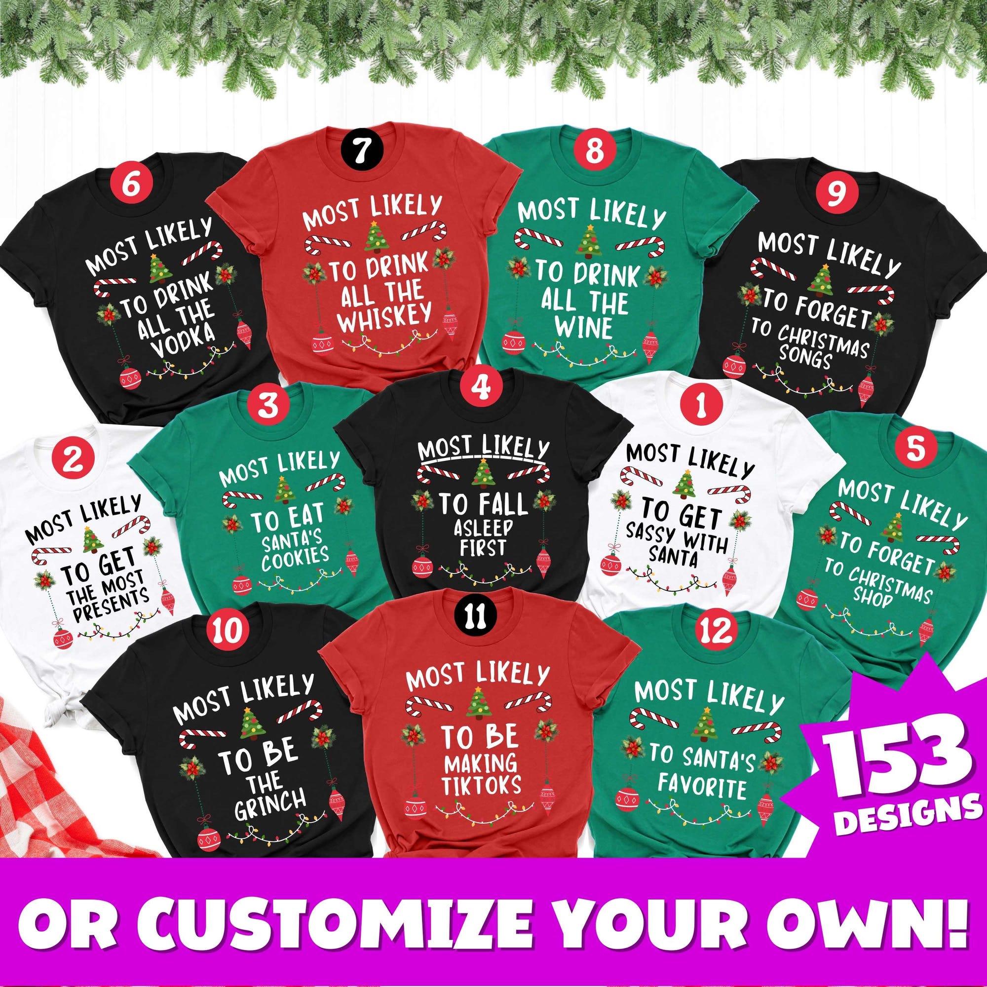 il_2000xN.6987432602_igrr.jpg Family Christmas Most Likely 2025 T-Shirts: Holiday Squad Xmas Tees